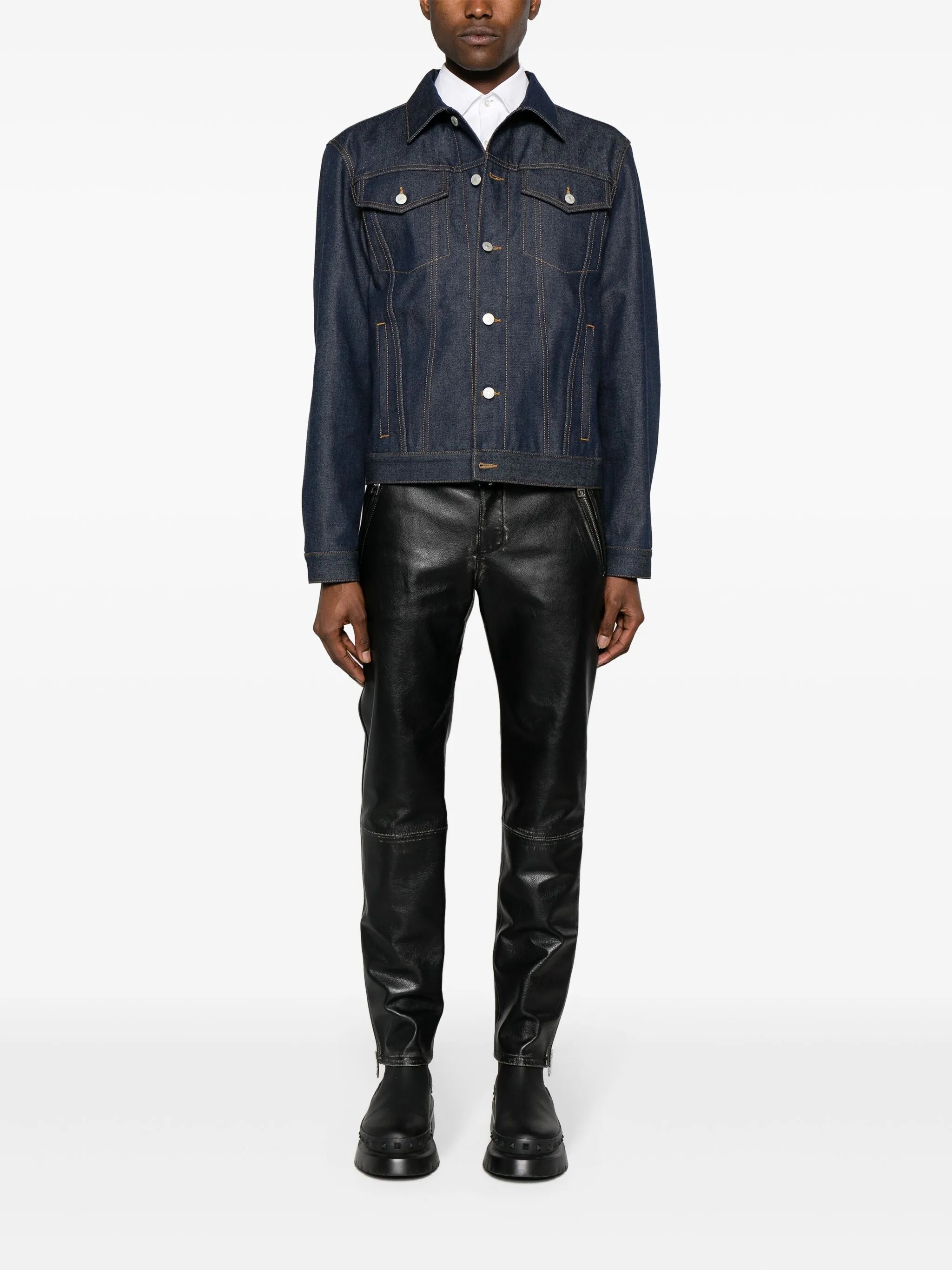 tapered leather trousers