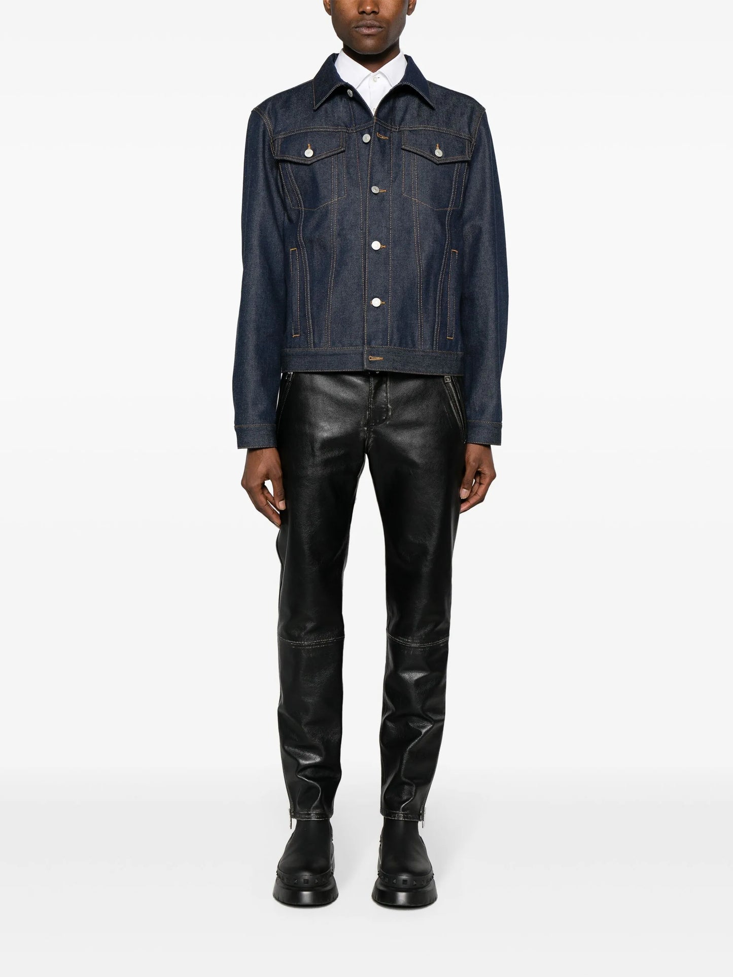 tapered leather trousers