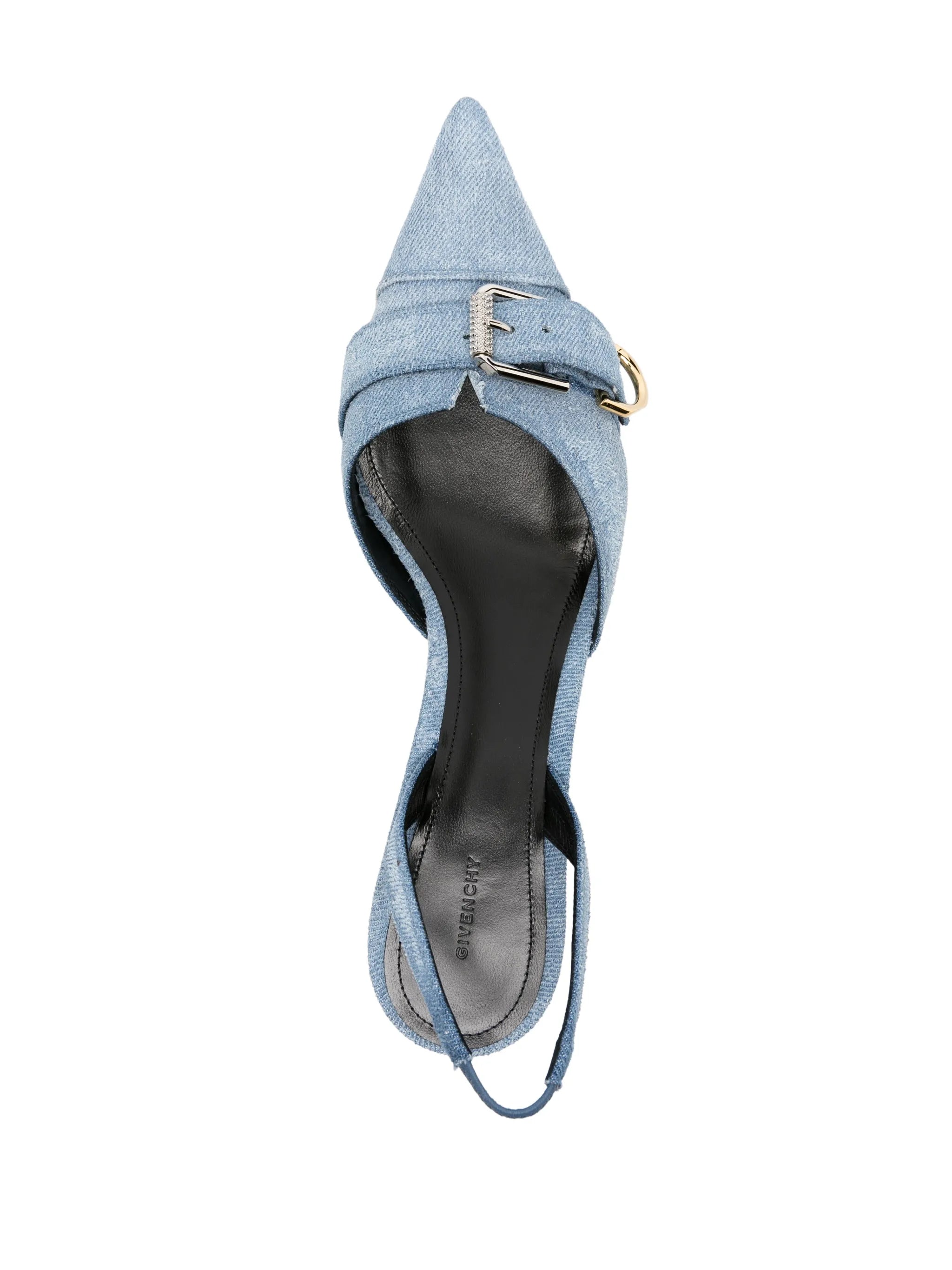 Voyou denim slingback pumps