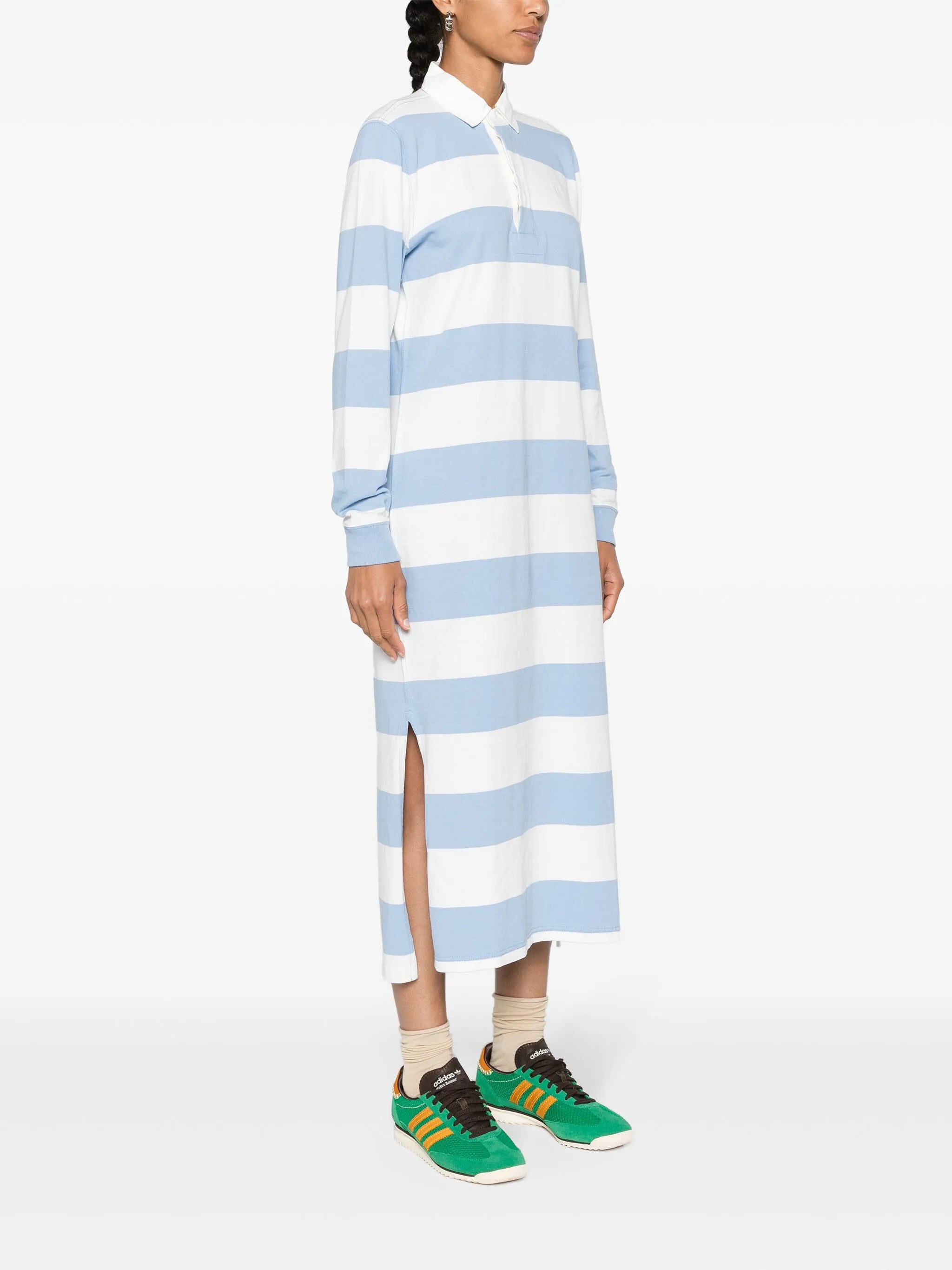 striped cotton maxi dress