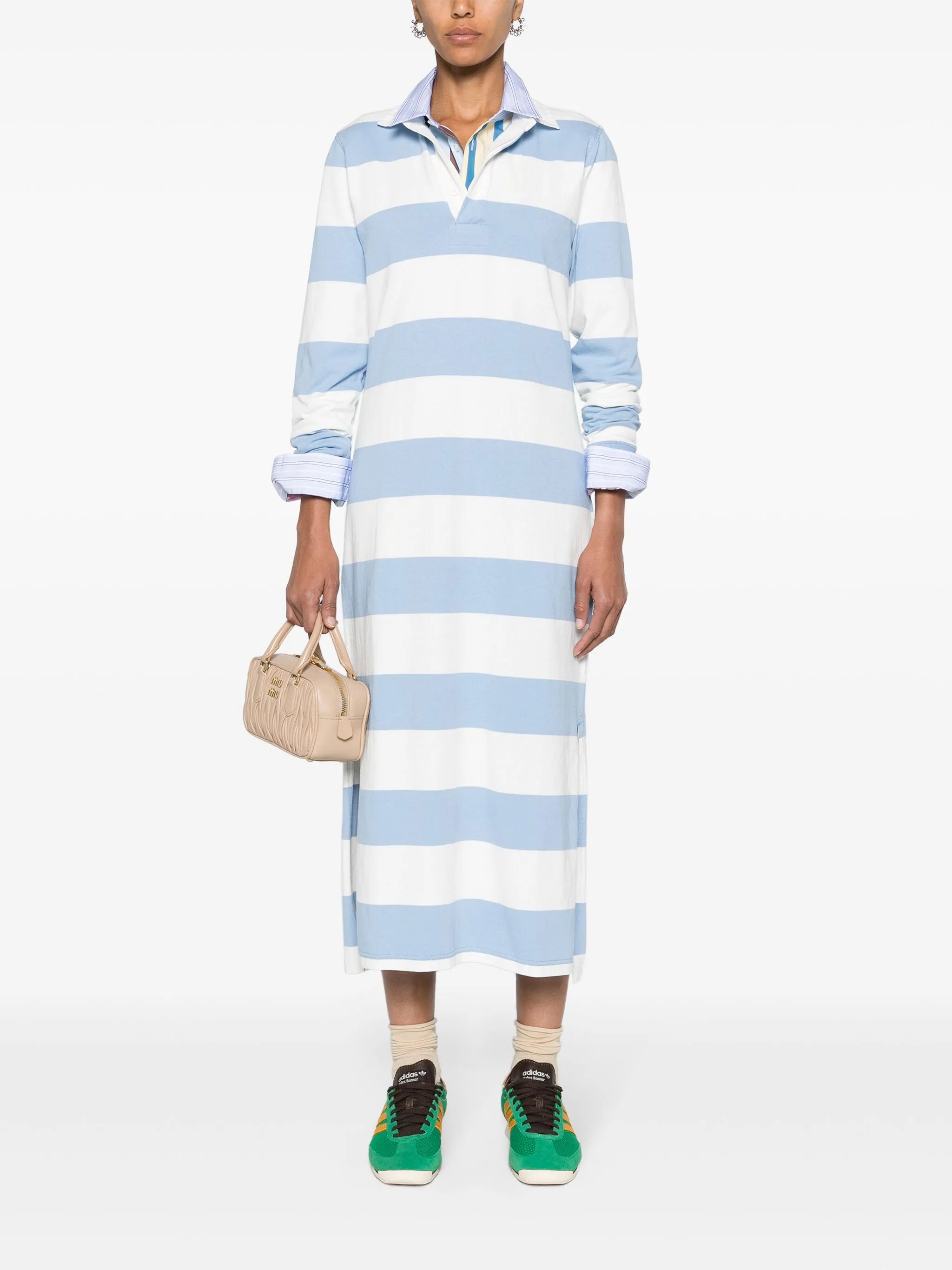 striped cotton maxi dress
