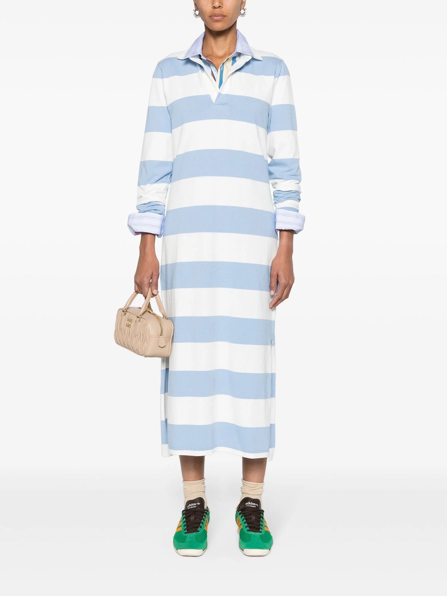 striped cotton maxi dress