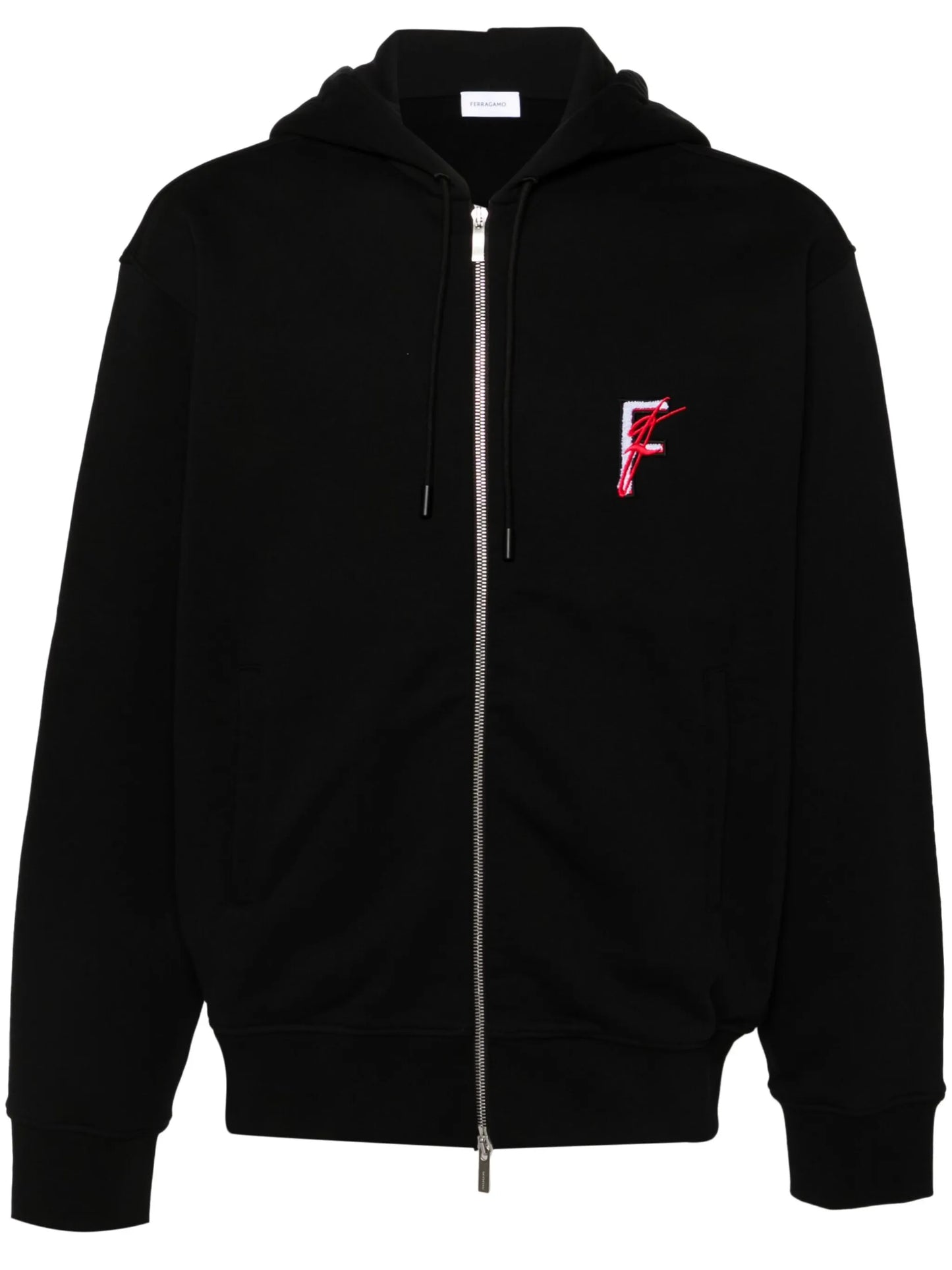 logo-embroidered cotton hoodie