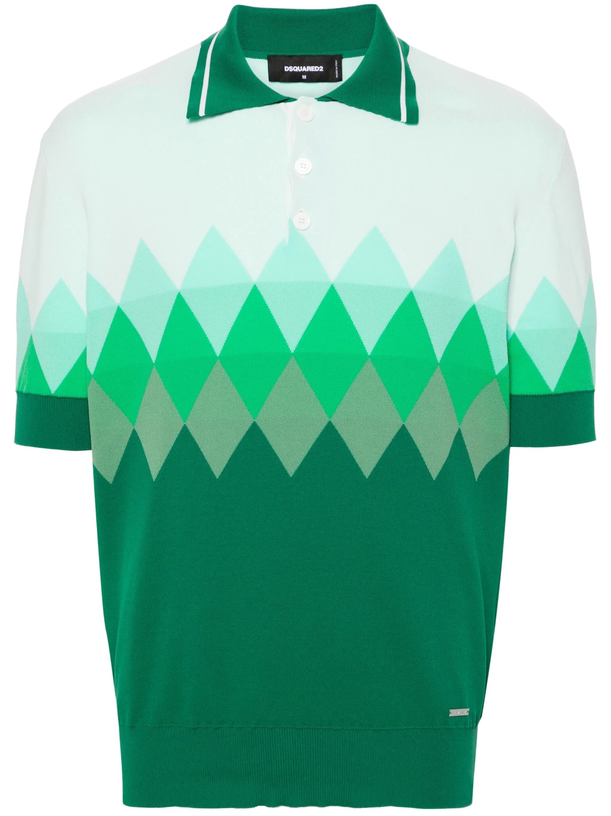 diamond-pattern polo shirt