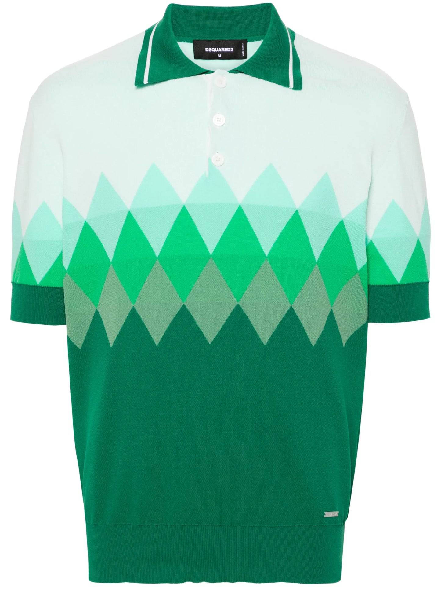 diamond-pattern polo shirt