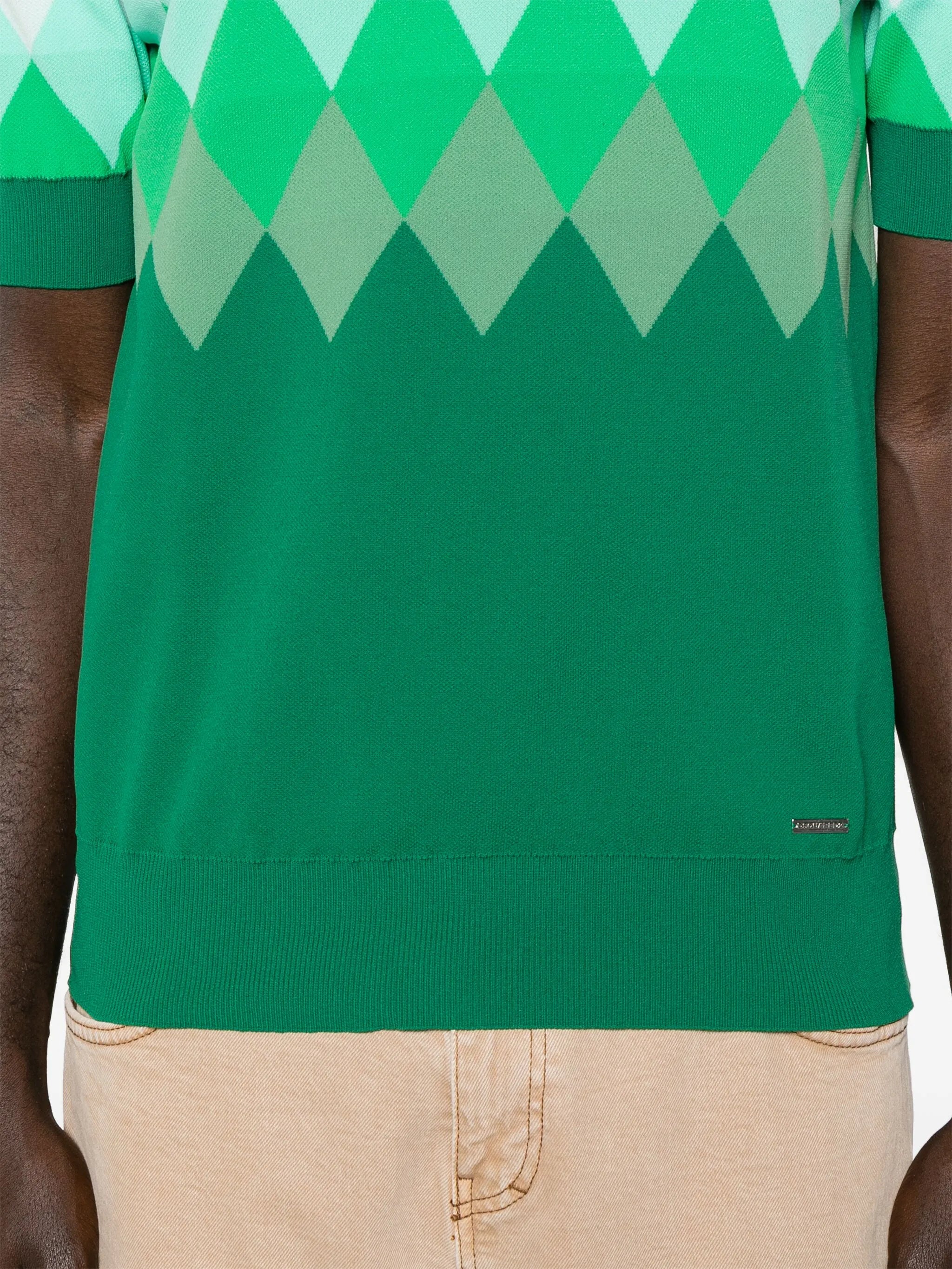 diamond-pattern polo shirt