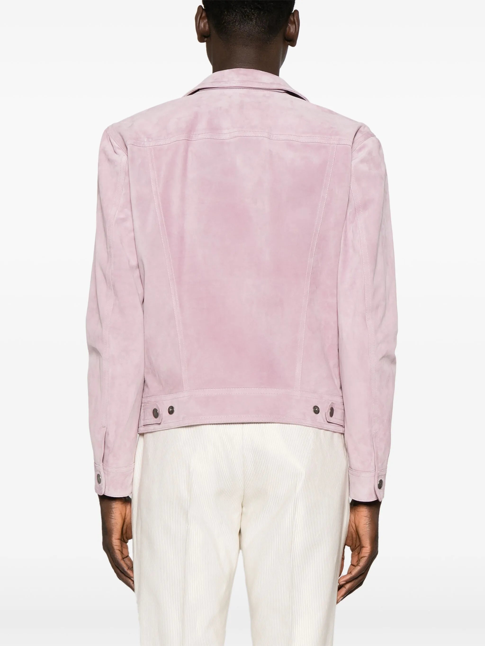 classic-collar suede jacket
