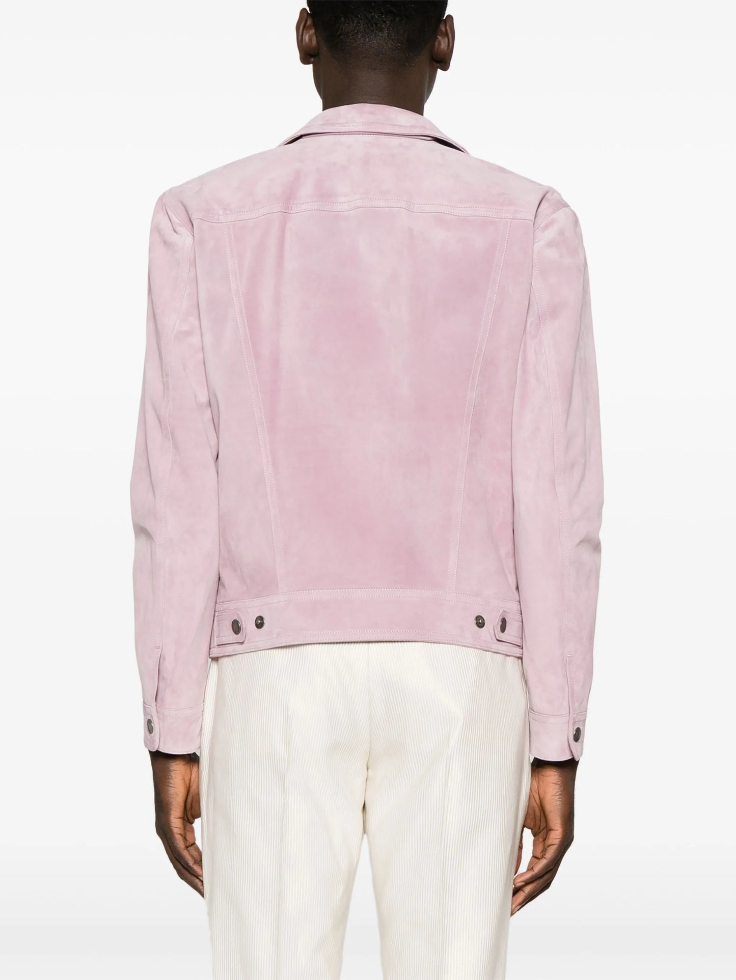 classic-collar suede jacket