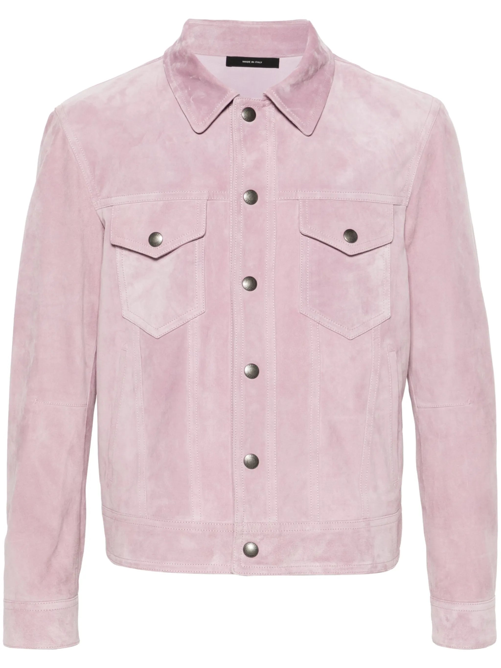 classic-collar suede jacket