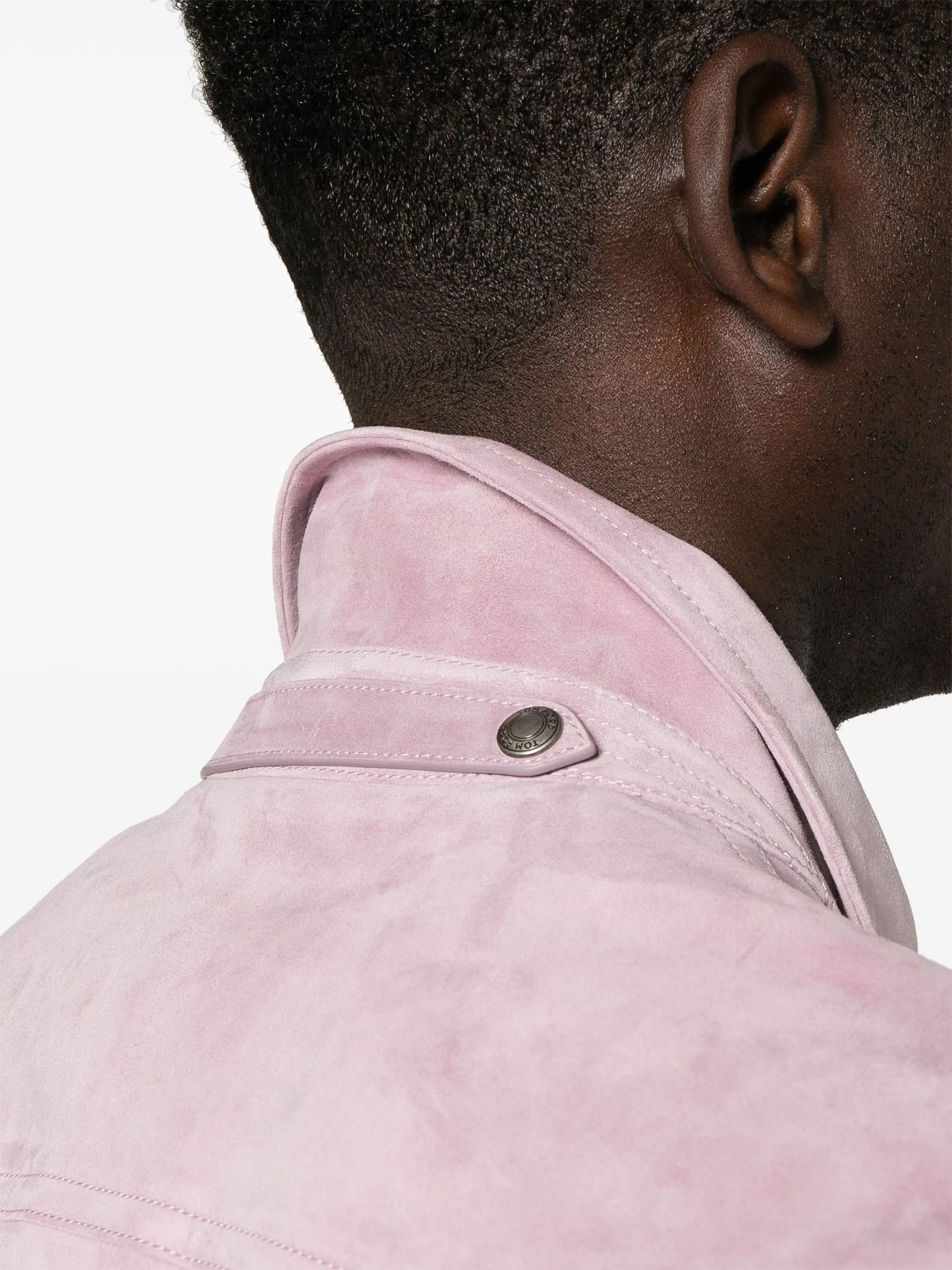 classic-collar suede jacket