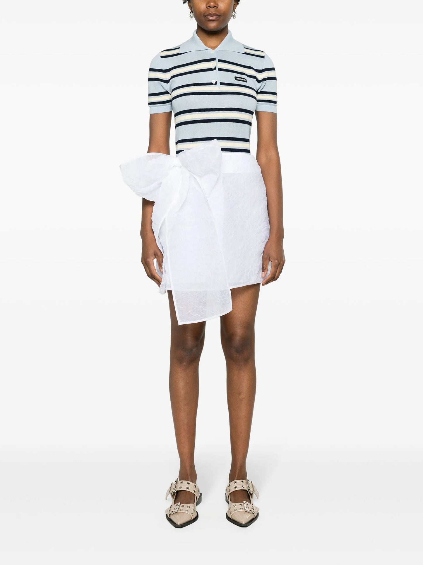 Gigi bow-detail miniskirt