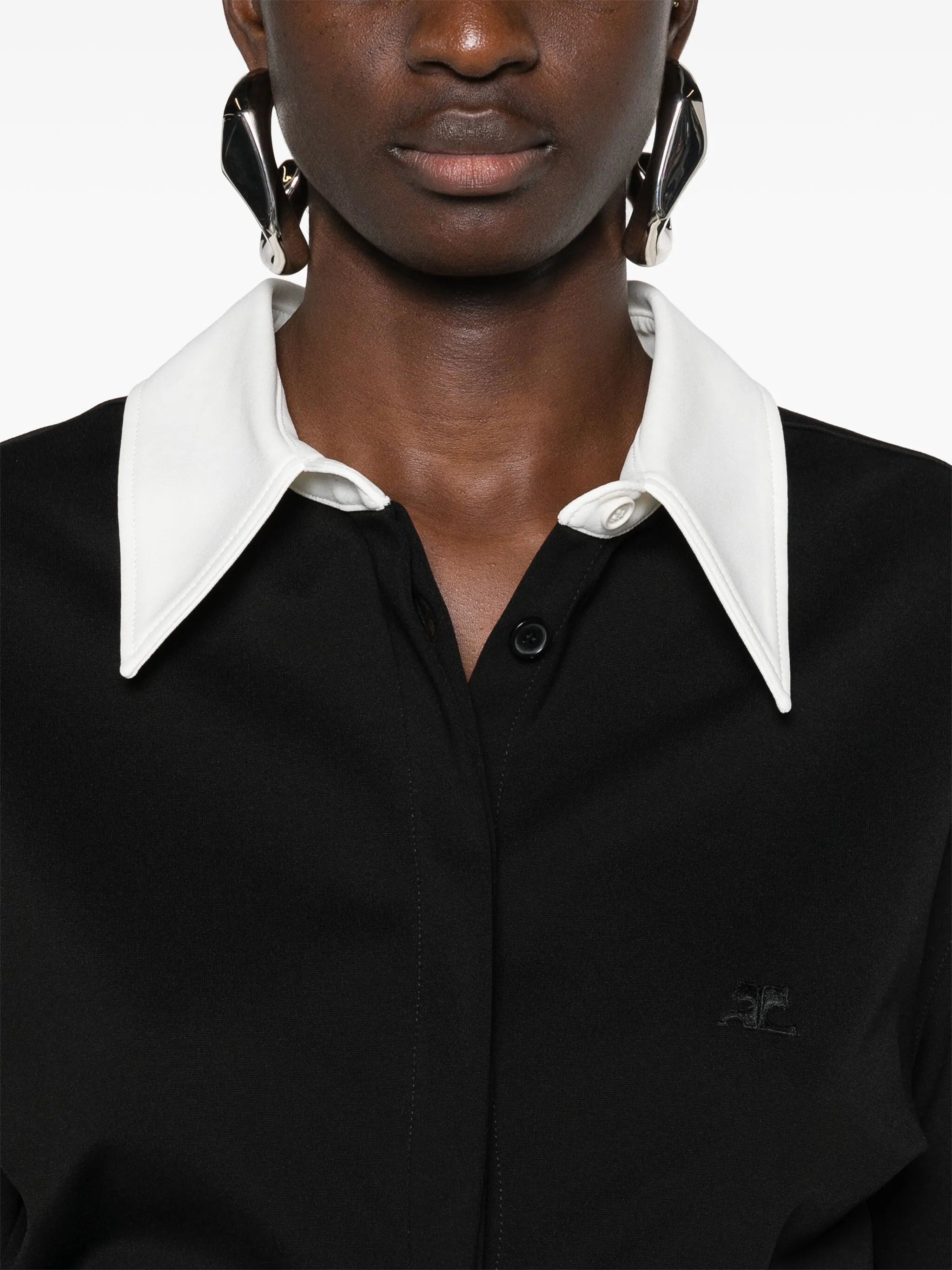 spread-collar buttoned jumpsuit