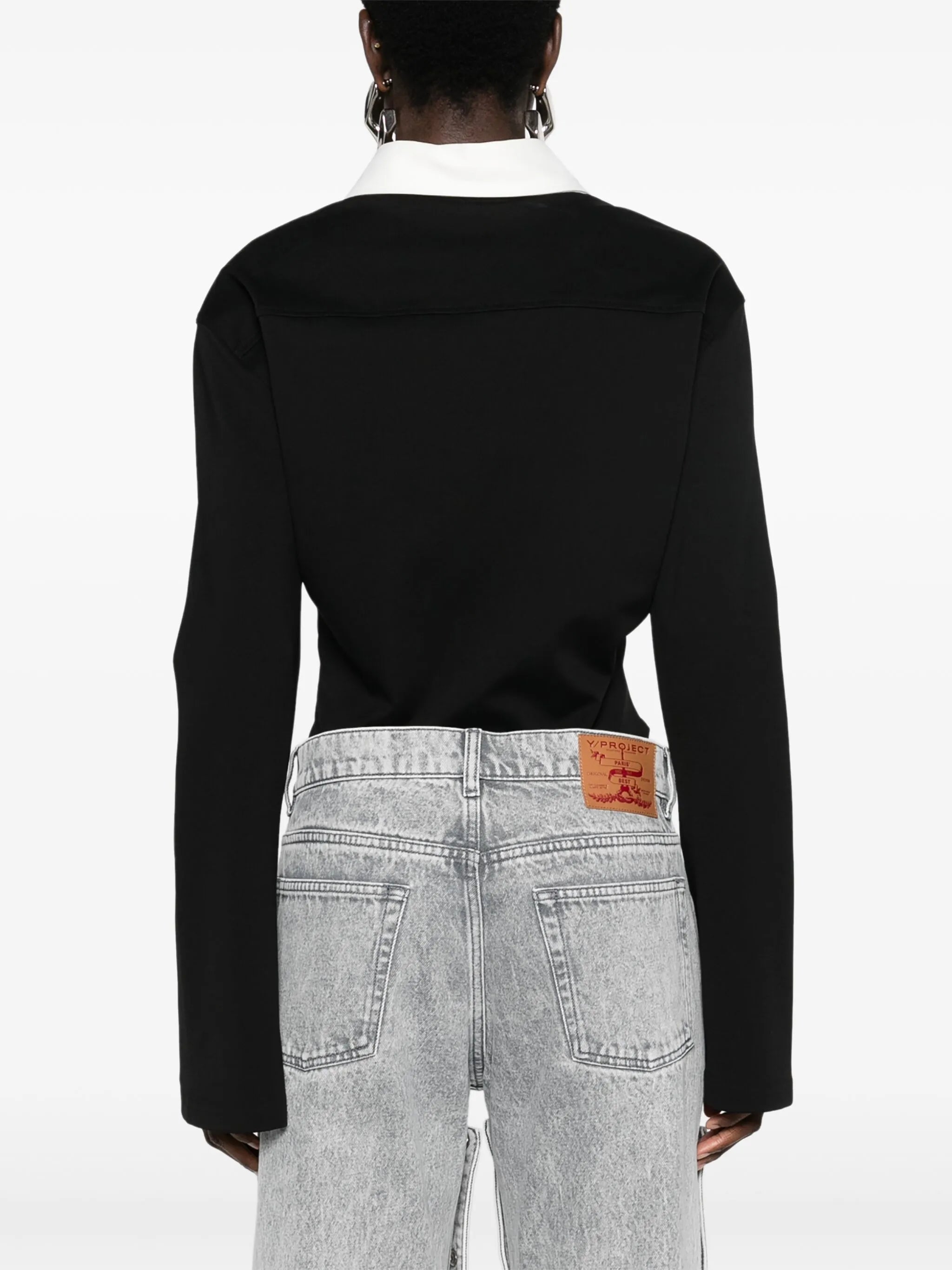 spread-collar buttoned jumpsuit