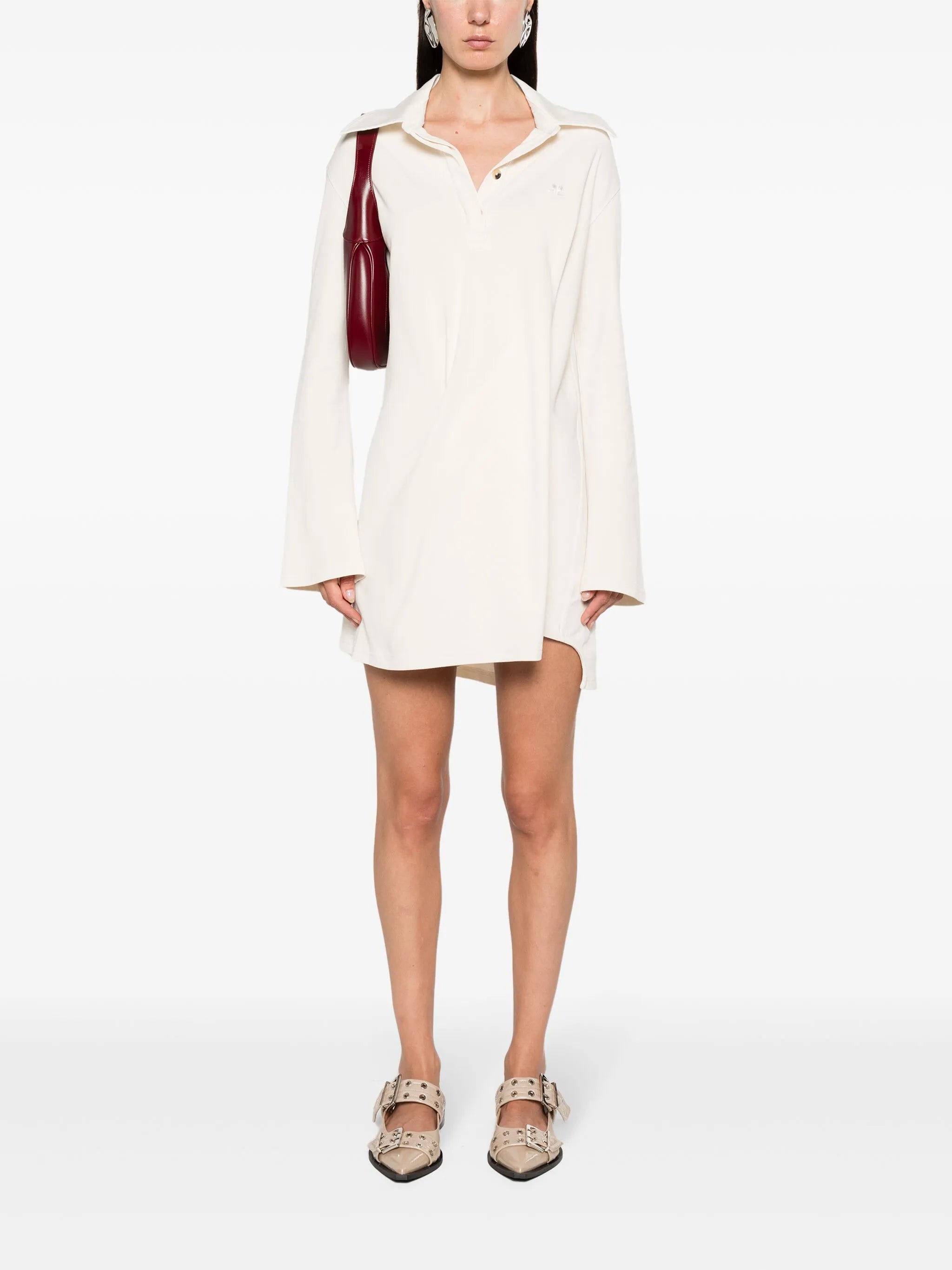 twist-detail polo dress