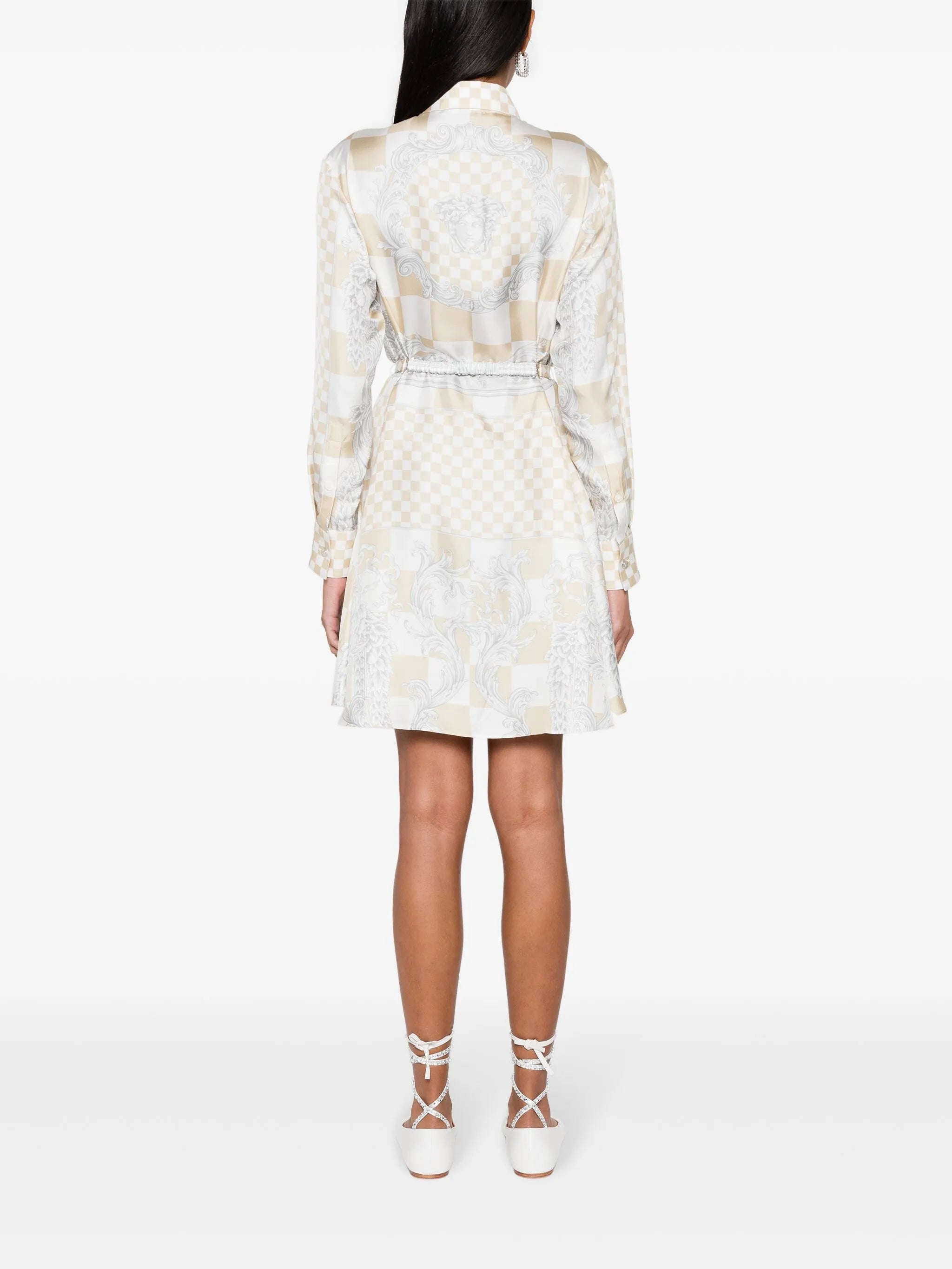 baroque pattern-print silk dress