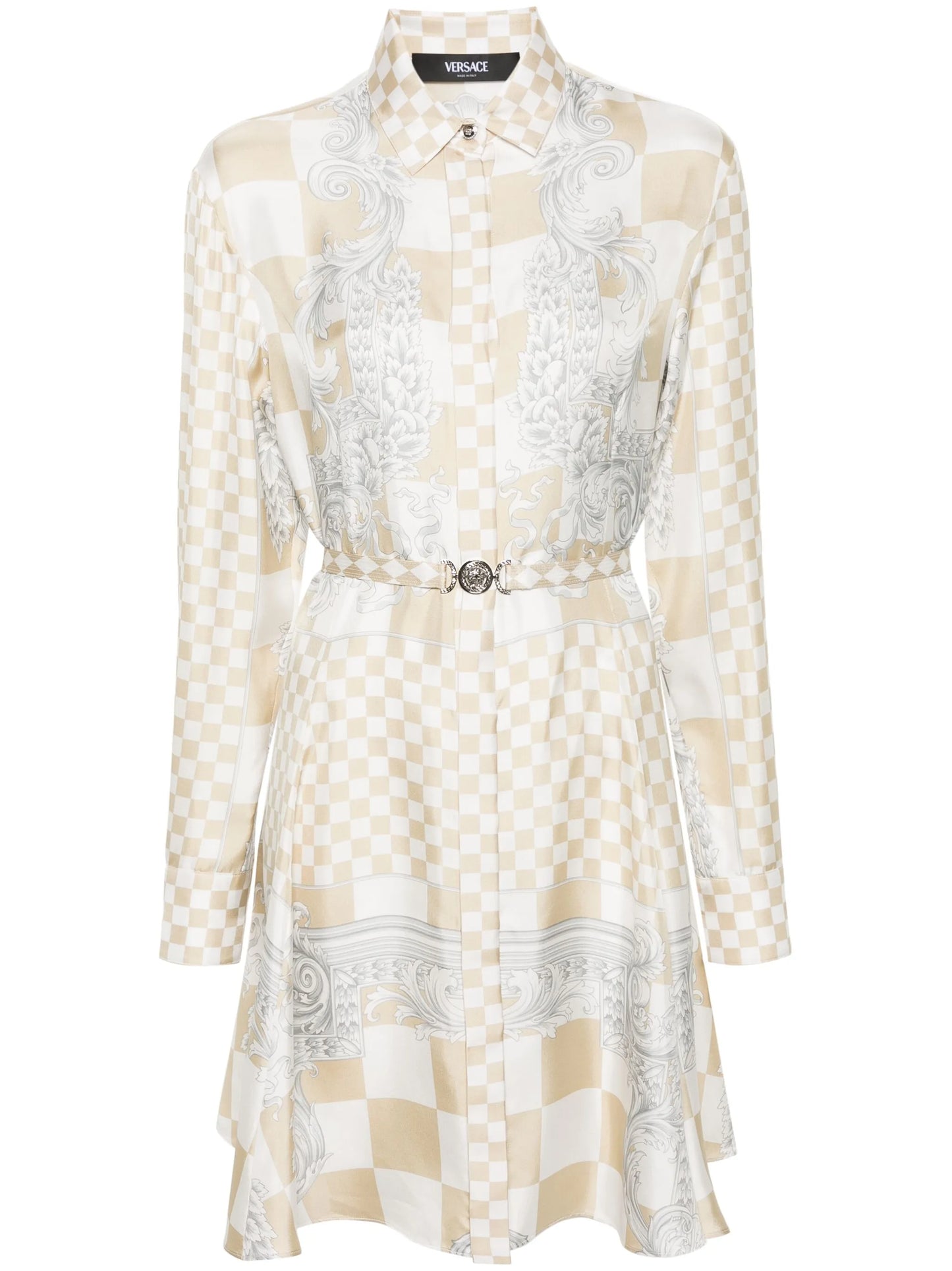baroque pattern-print silk dress