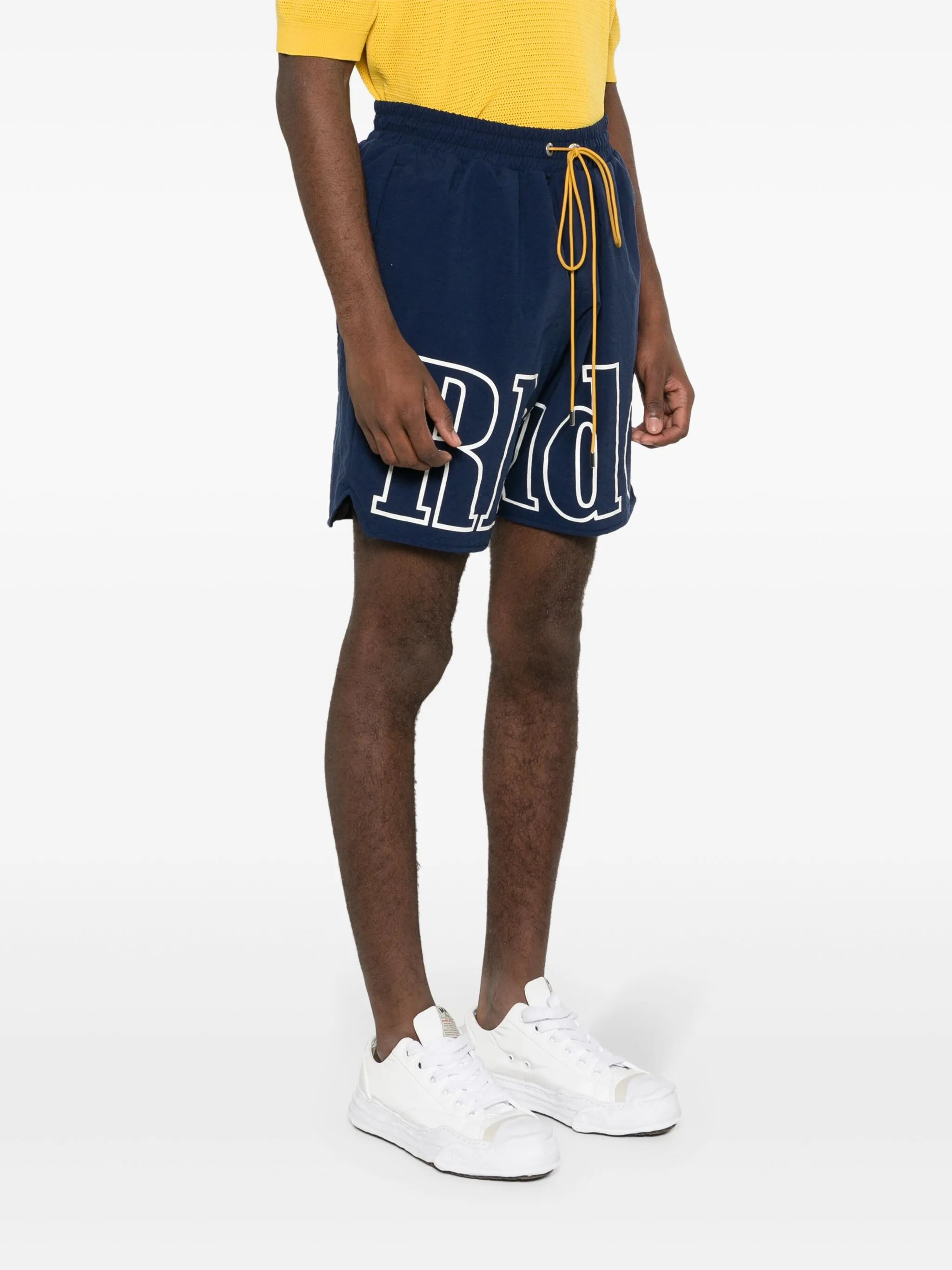 logo-print track shorts