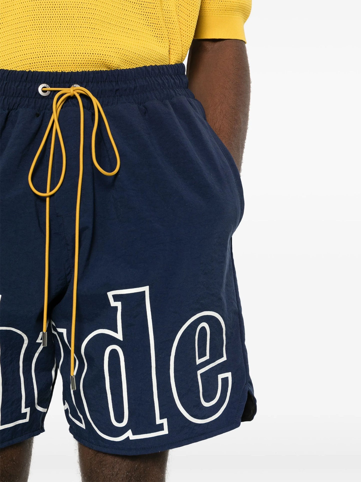 logo-print track shorts