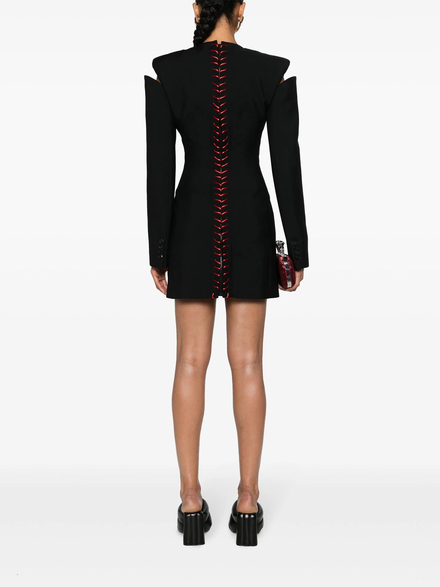 whipstitch-detailing slashed minidress