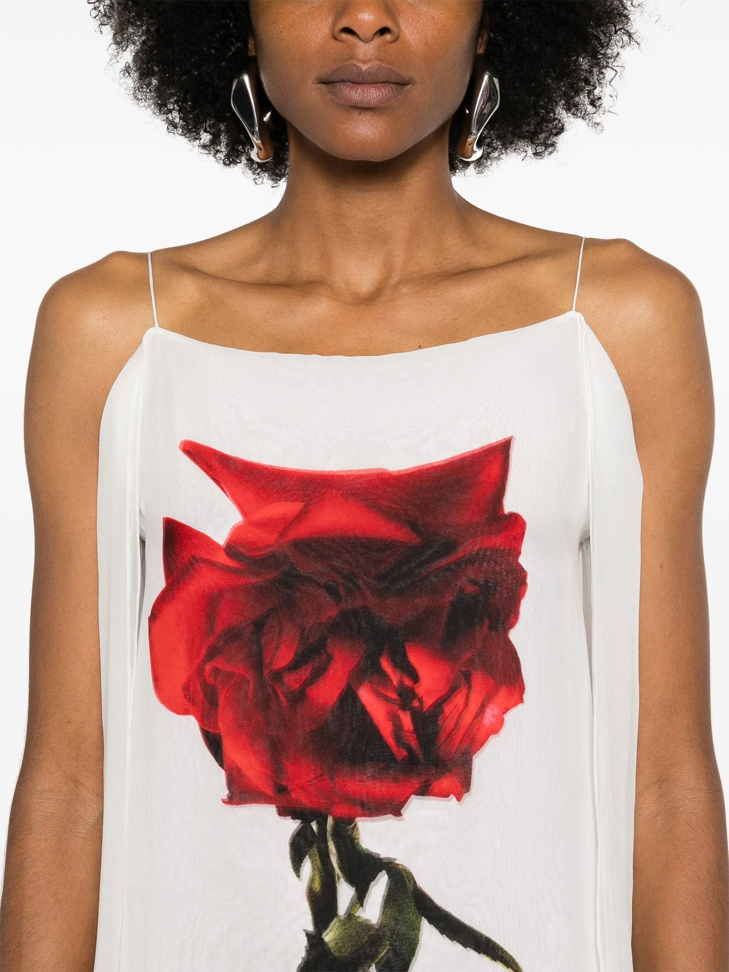 rose-print maxi dress