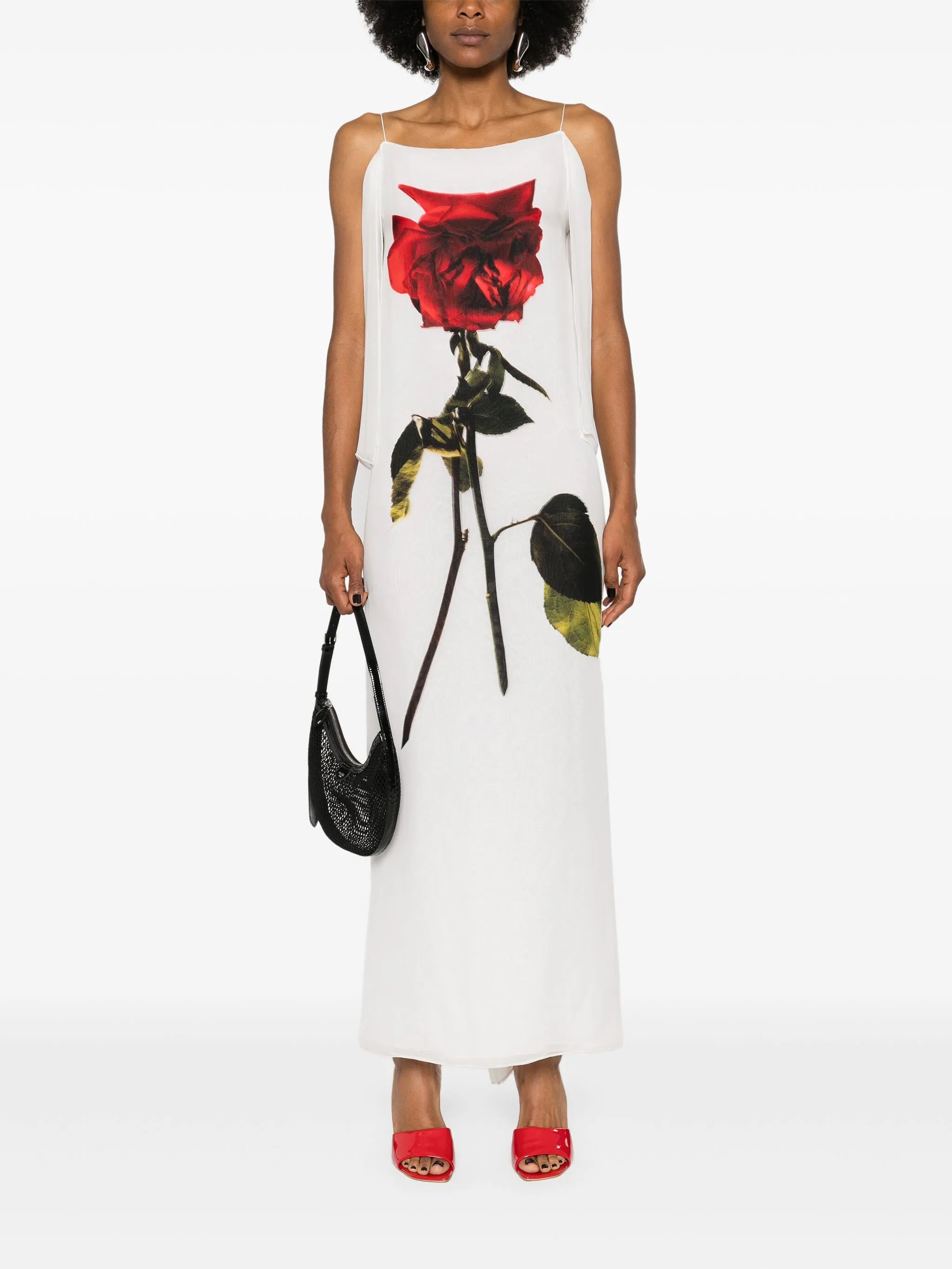 rose-print maxi dress