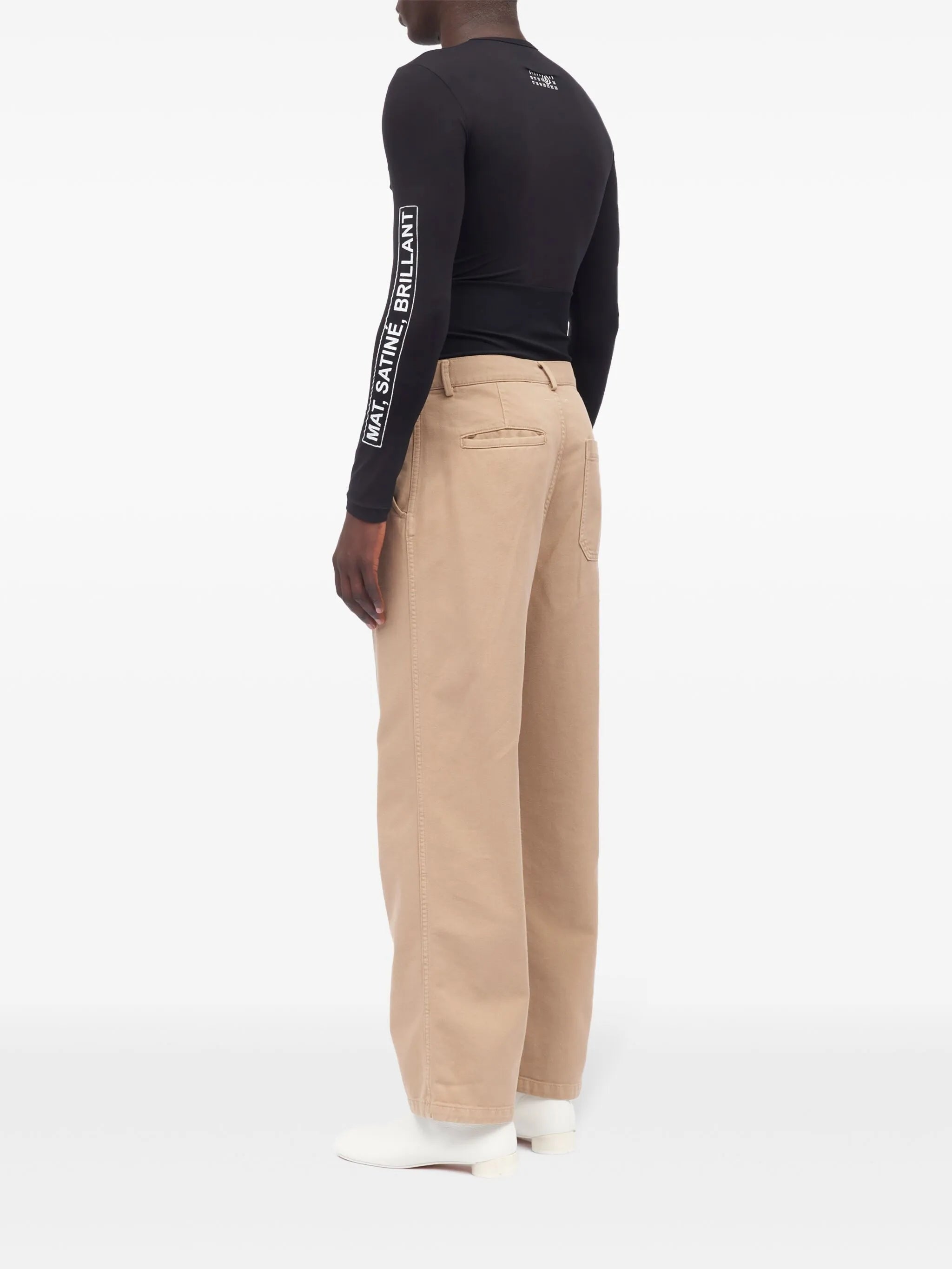 straight-leg cotton trousers