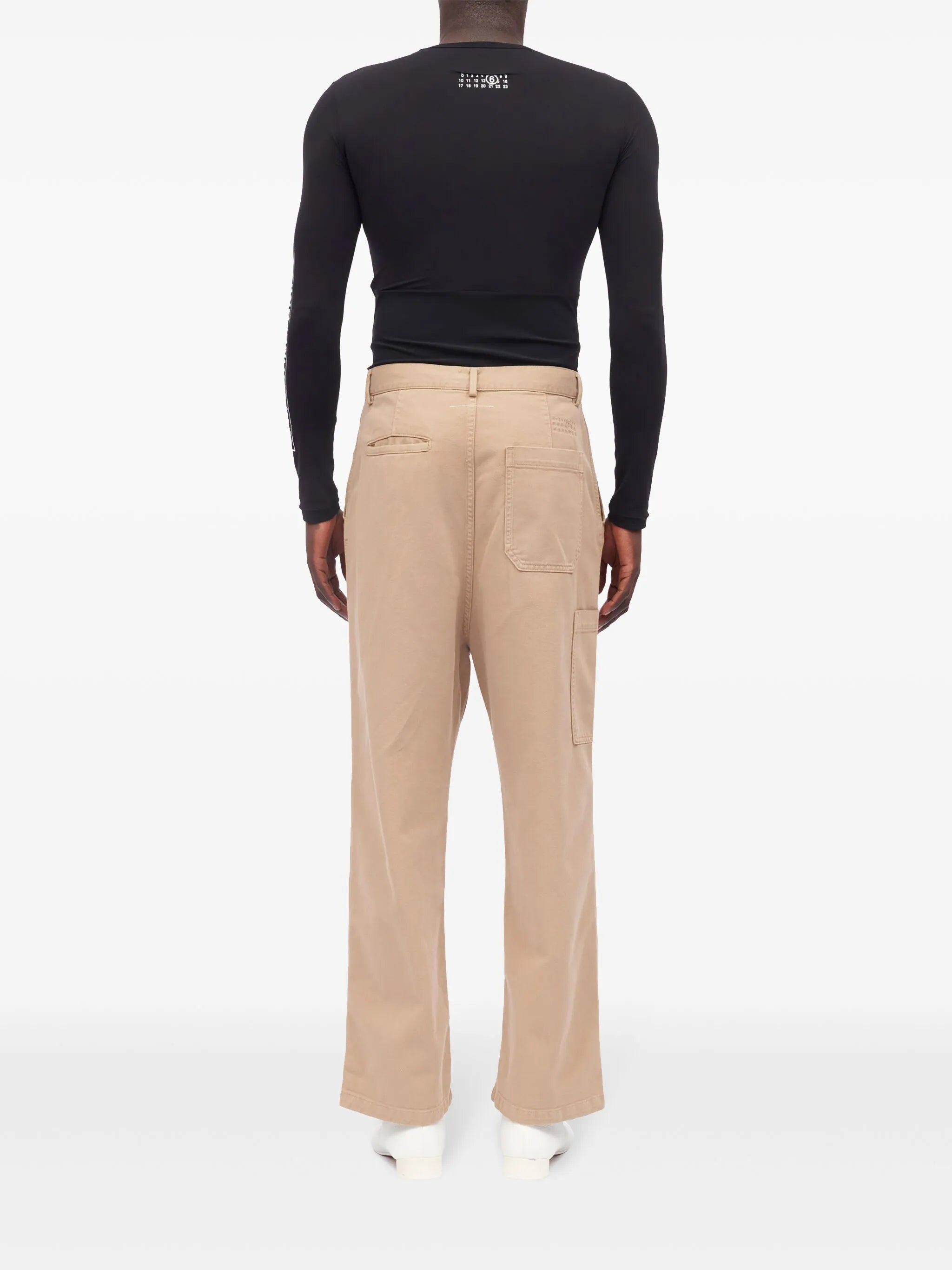 straight-leg cotton trousers