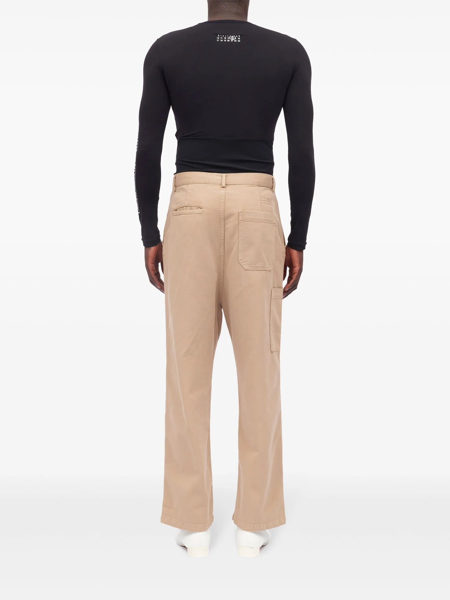 straight-leg cotton trousers