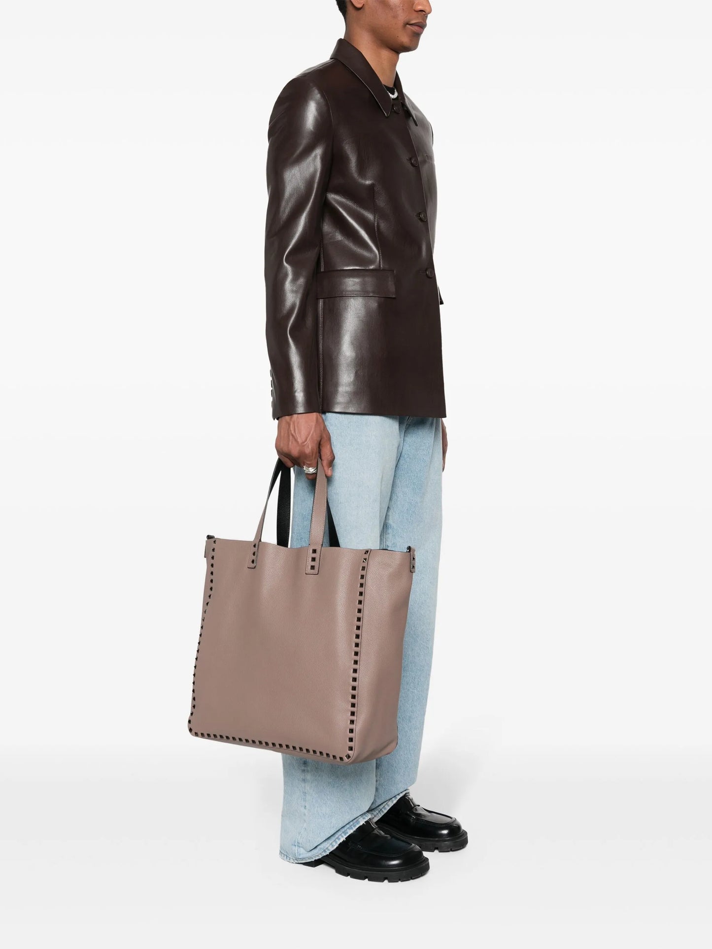 reversible Rockstud-embellished tote bag