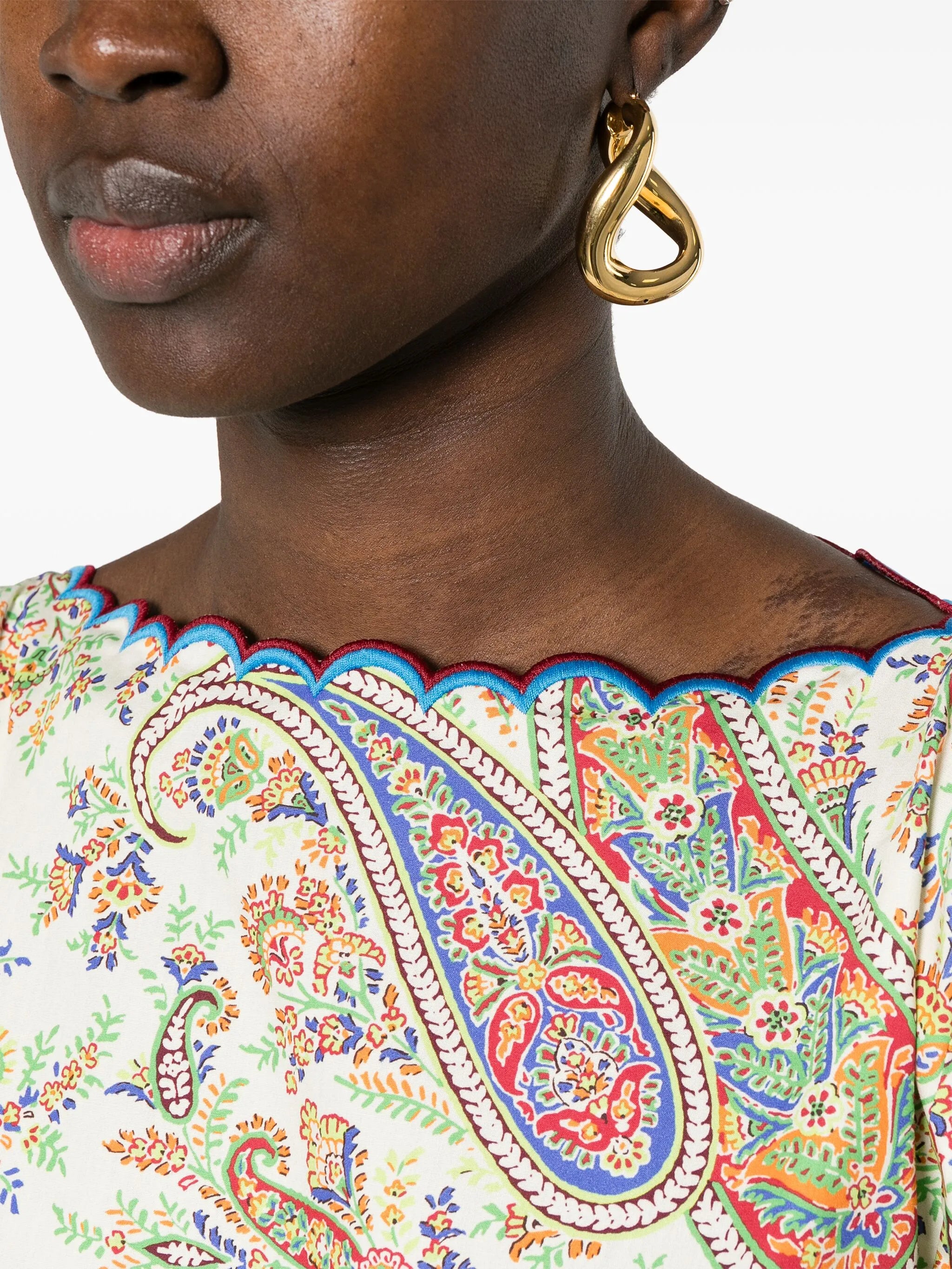 paisley-print cotton blouse