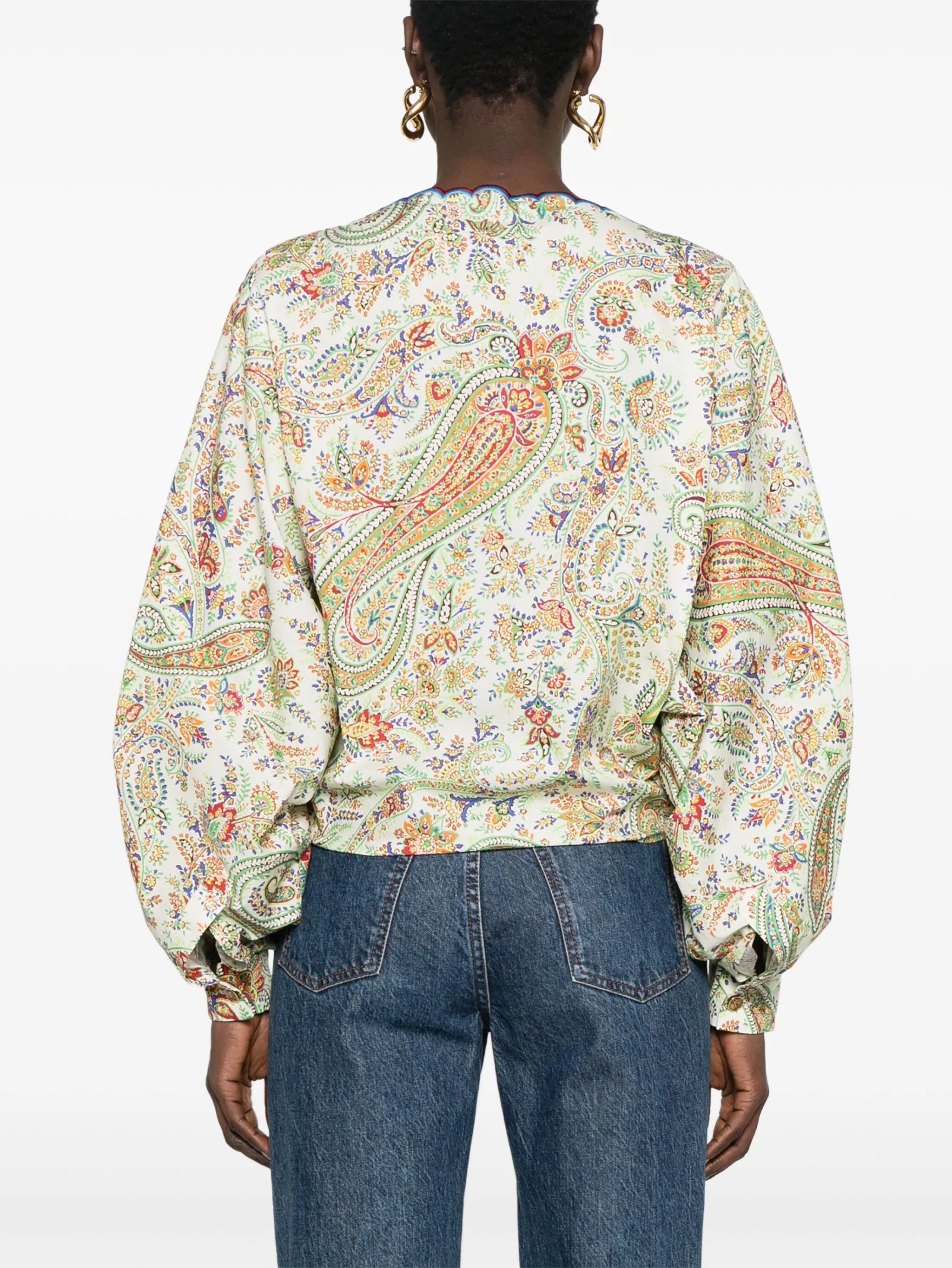 paisley-print cotton blouse