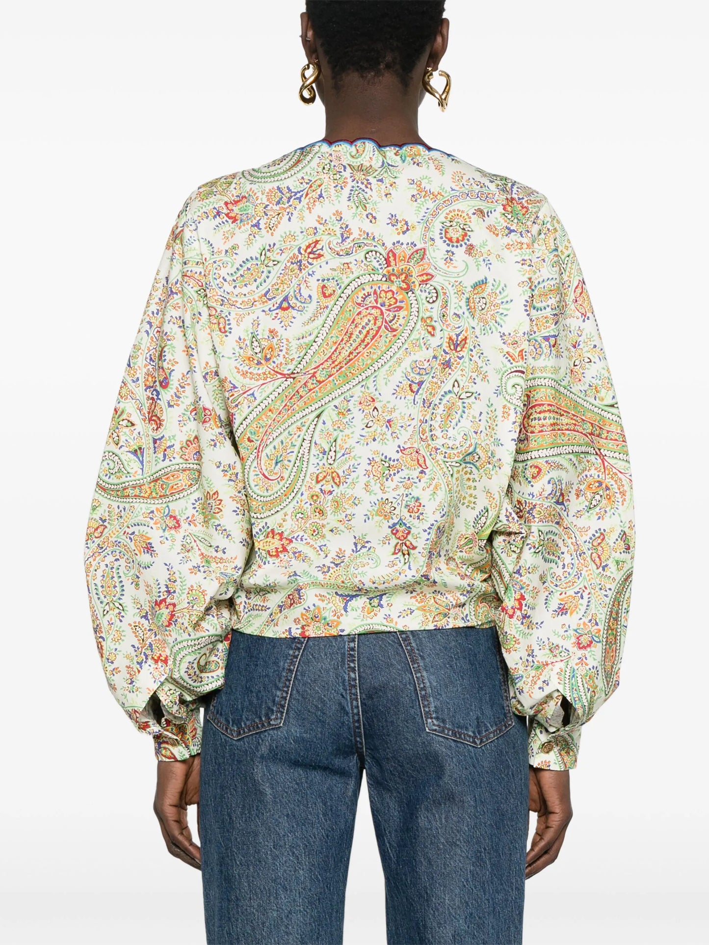 paisley-print cotton blouse