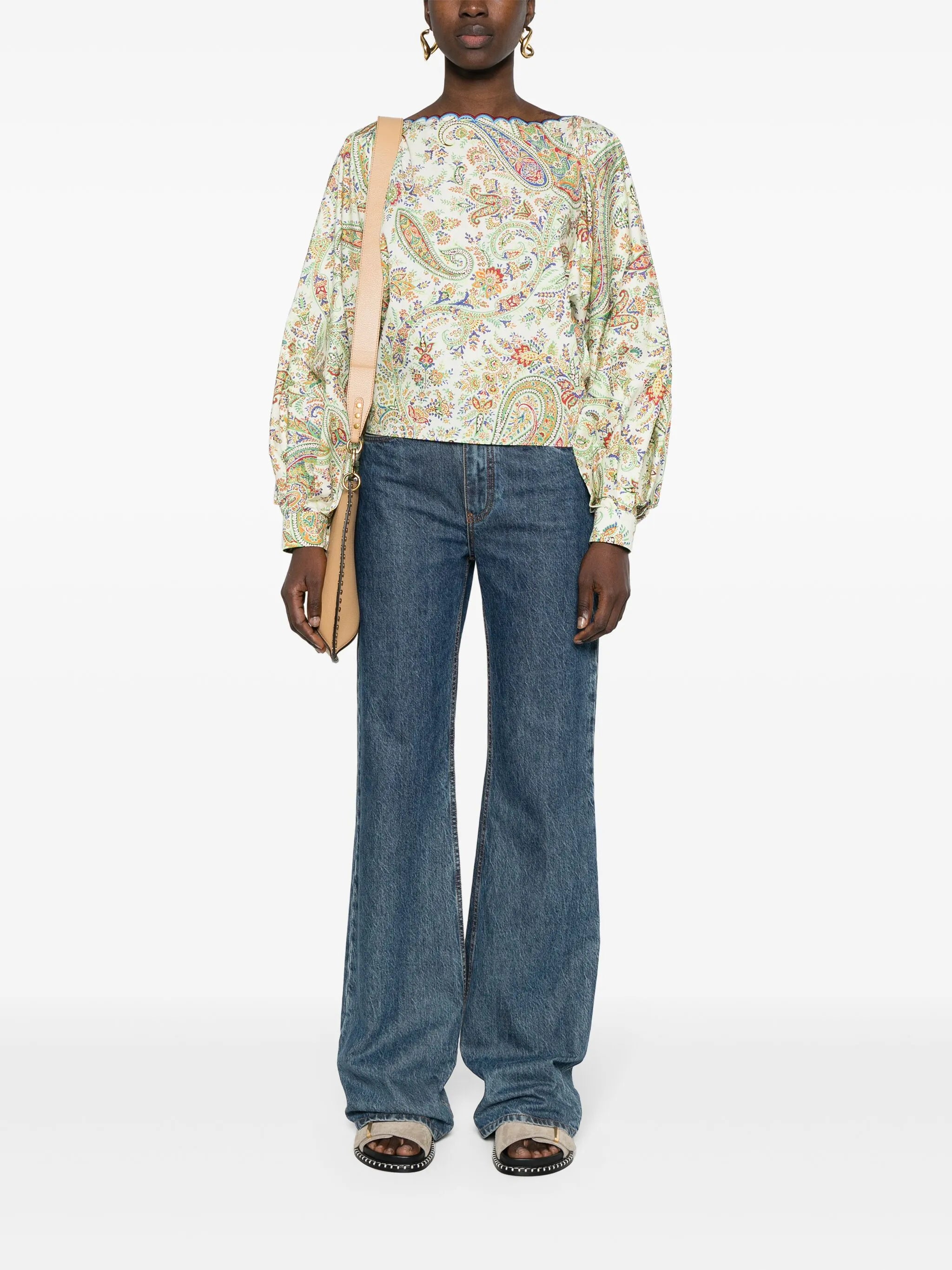 paisley-print cotton blouse