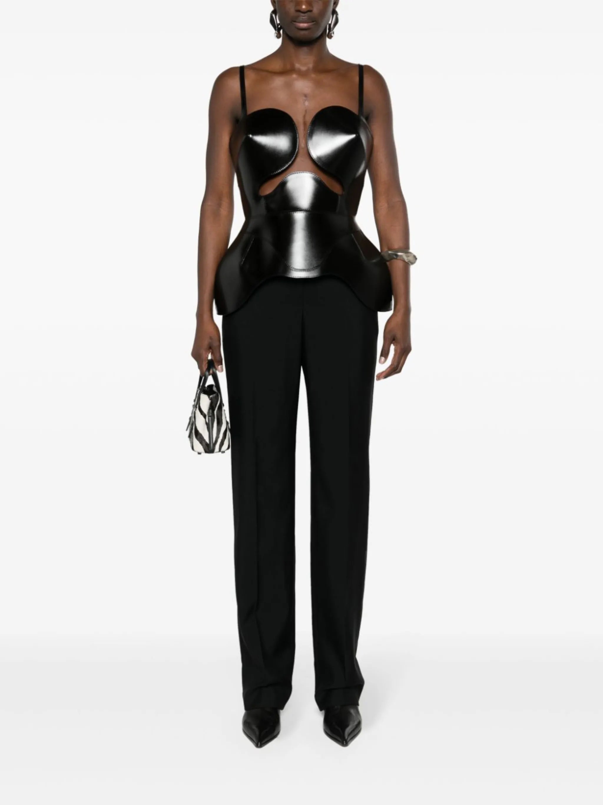 high-waisted cigarette trousers