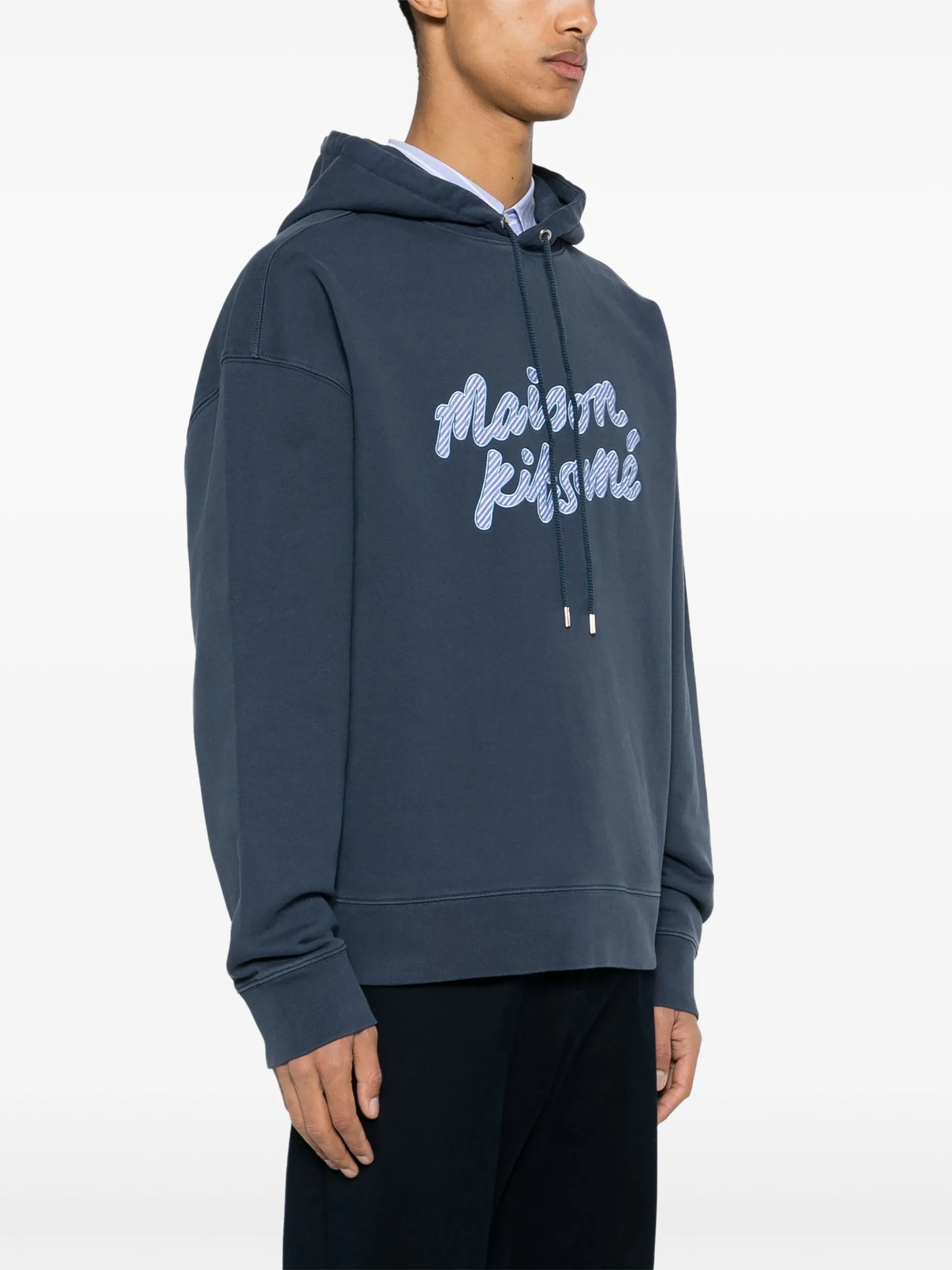 logo-patch cotton hoodie
