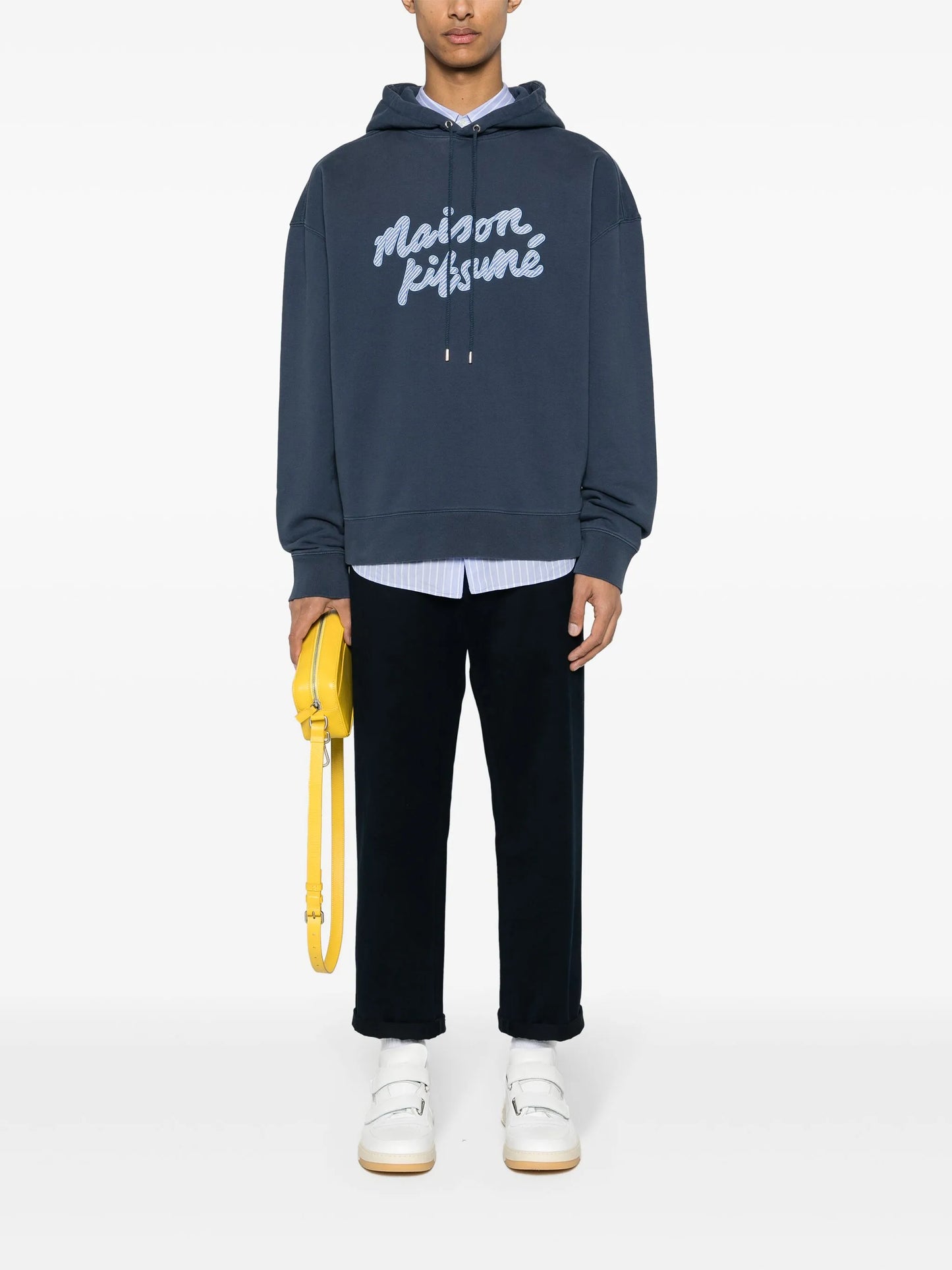 logo-patch cotton hoodie