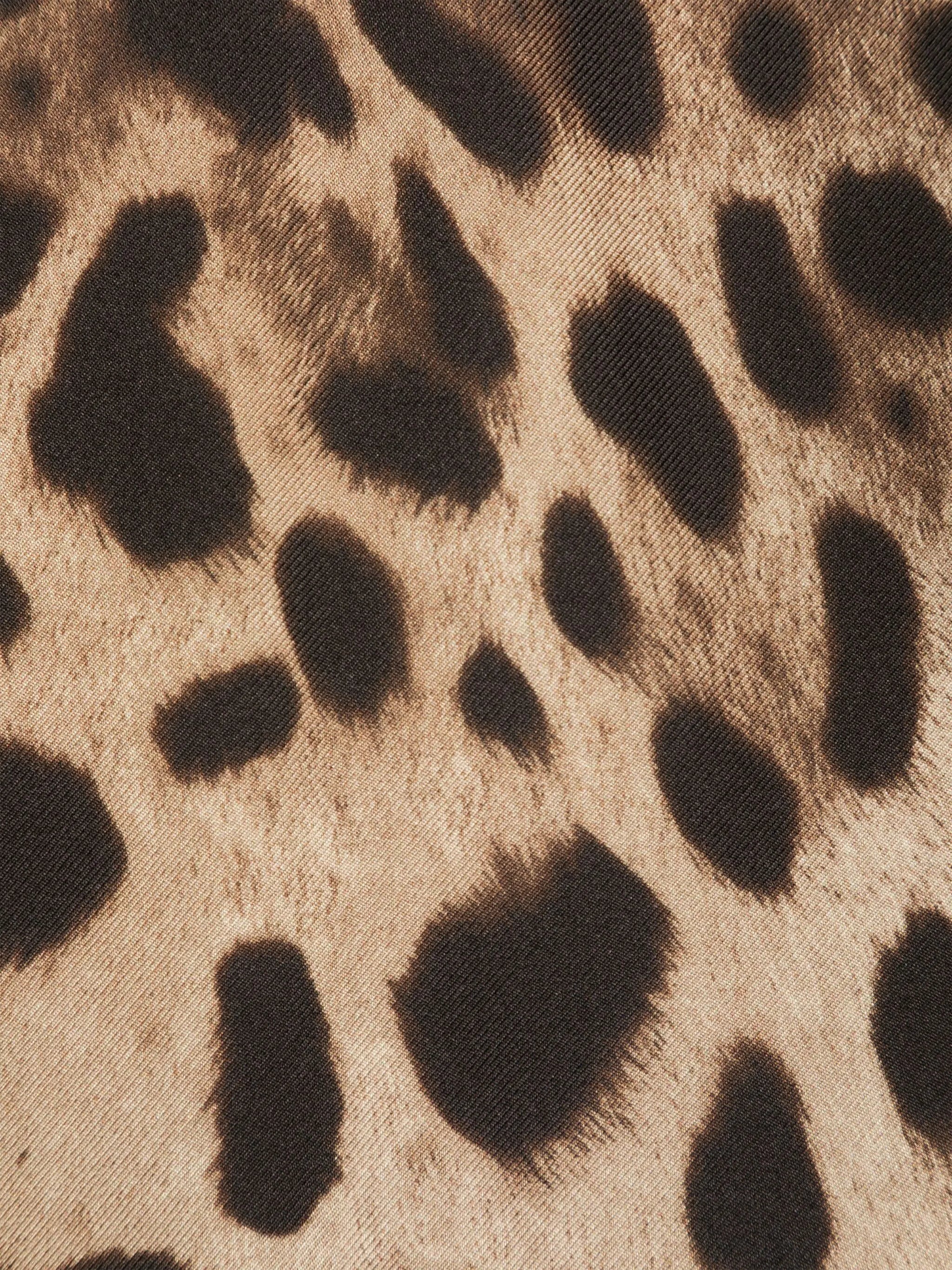 leopard-print silk scarf