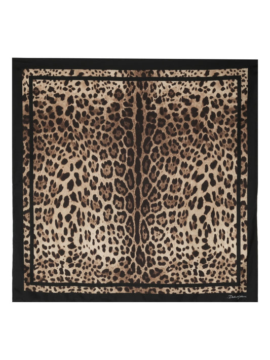 leopard-print silk scarf
