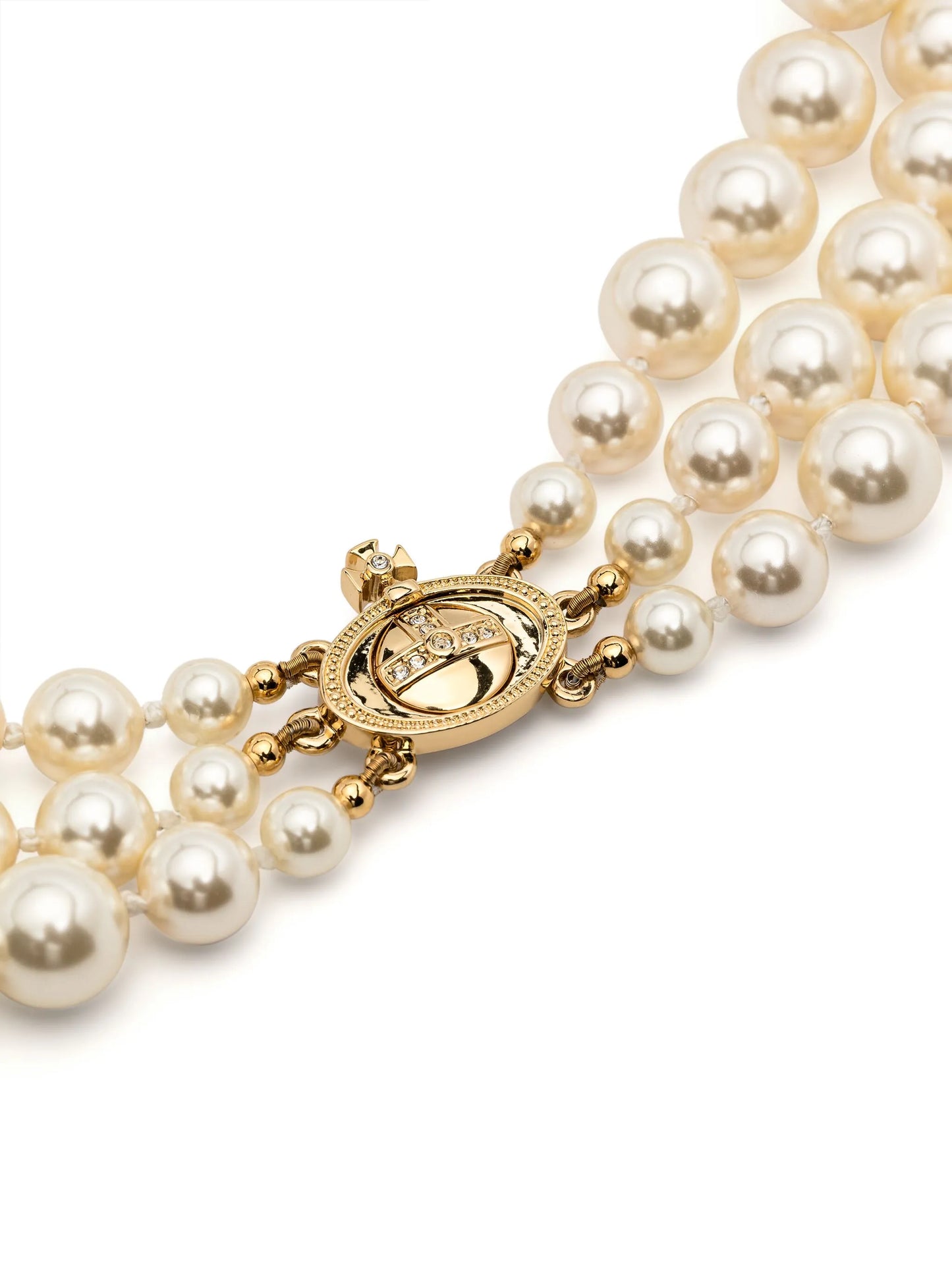 Bas Relief three-row choker necklace