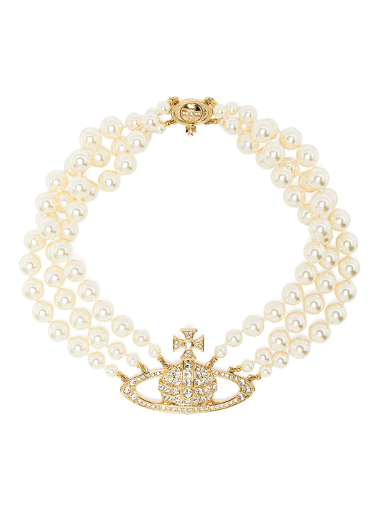 Bas Relief three-row choker necklace