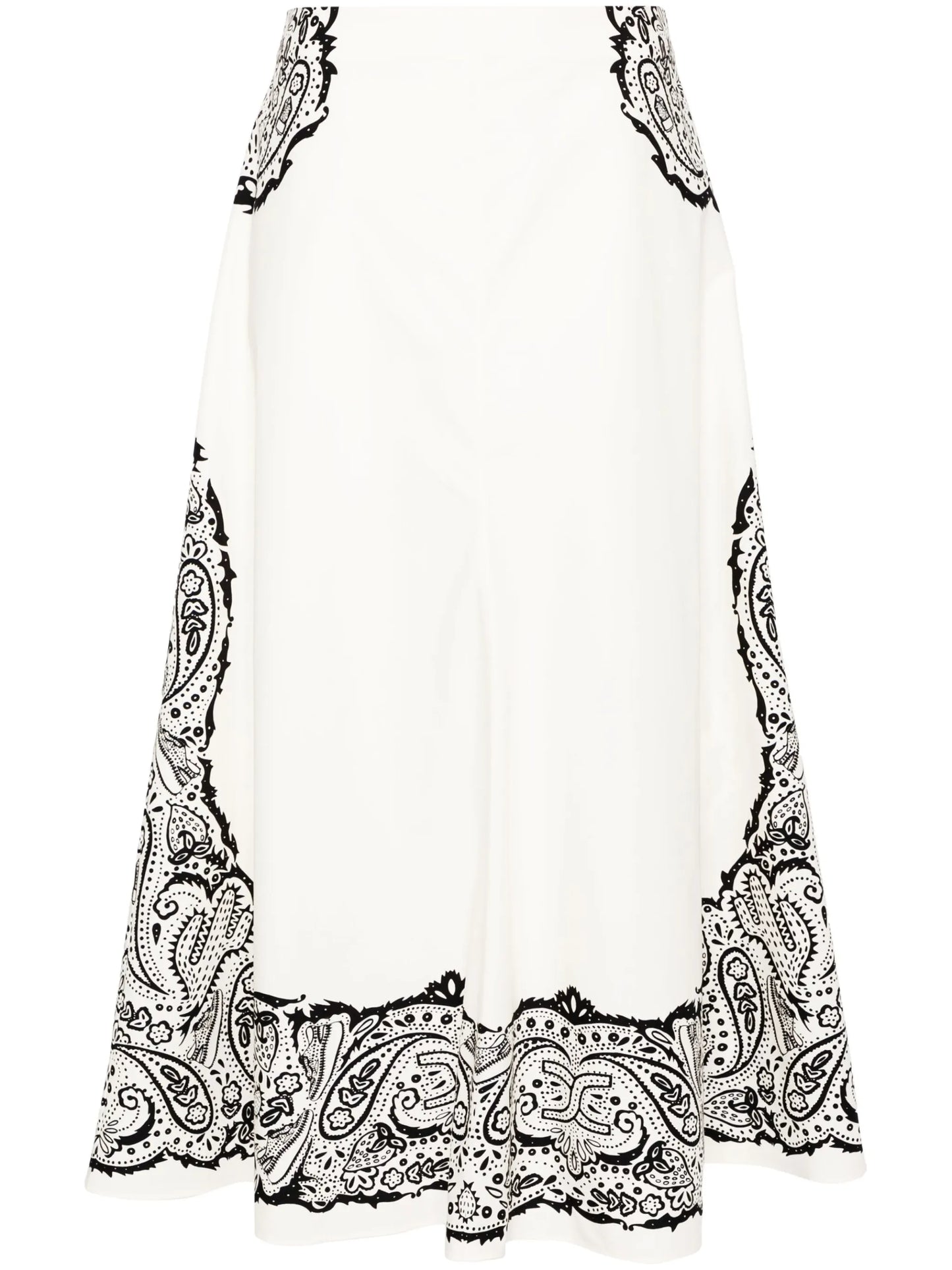 graphic-print flared skirt