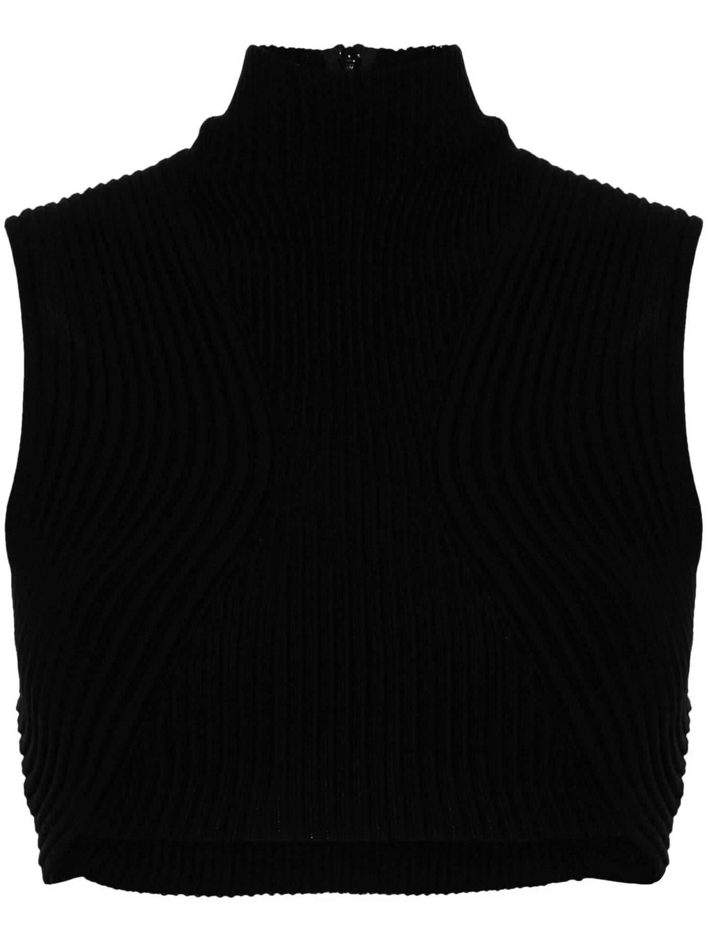 ribbed-knit wool crop top