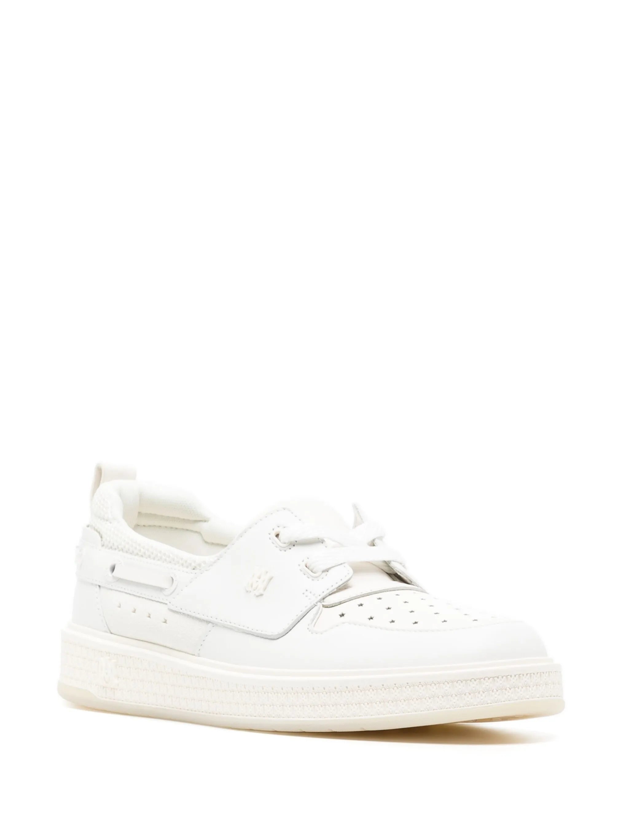 monogram-plaque leather boat shoes