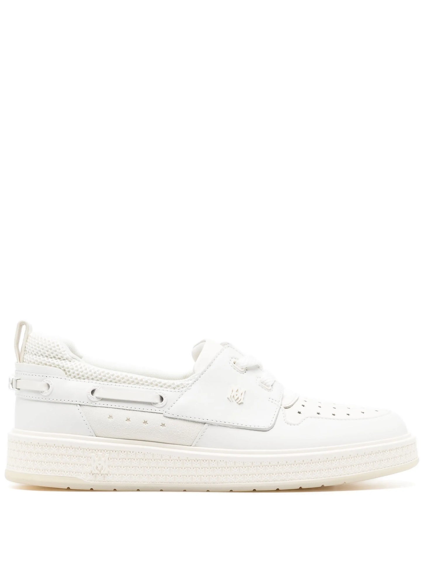 monogram-plaque leather boat shoes