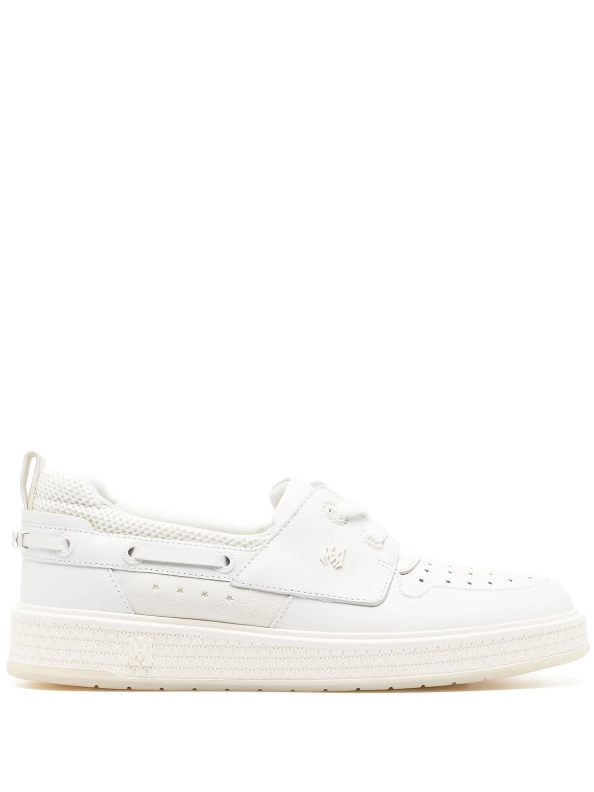 monogram-plaque leather boat shoes