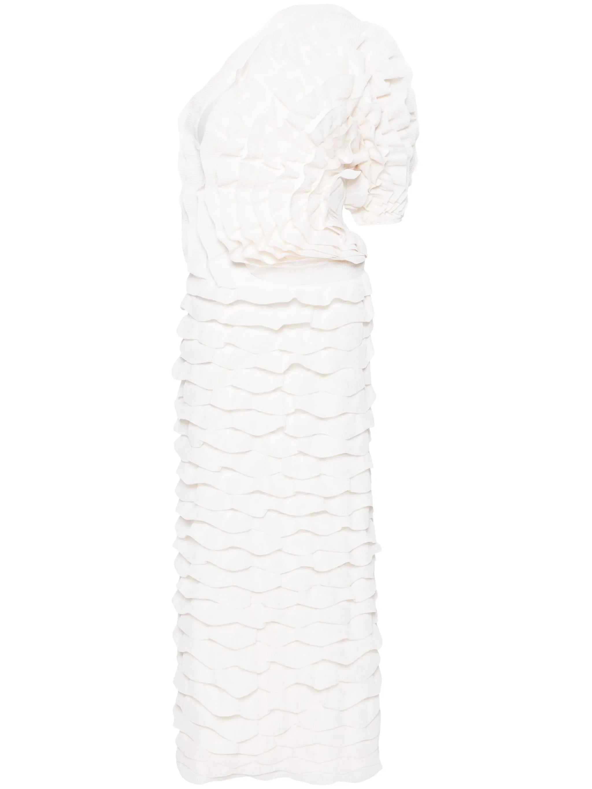 ruffled asymmetric maxi dress