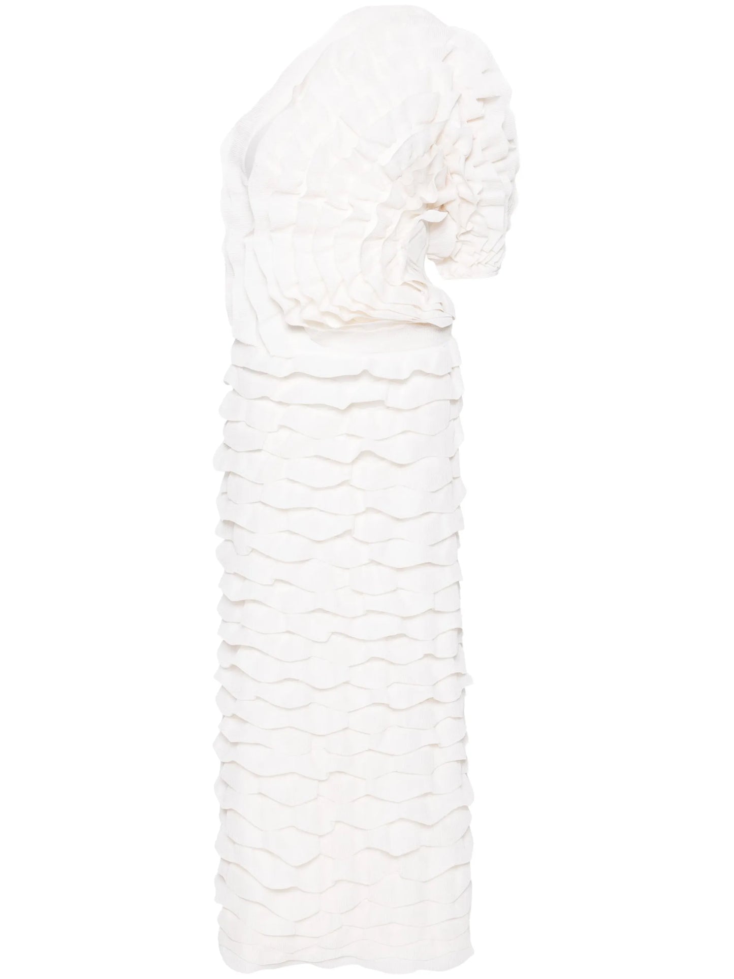 ruffled asymmetric maxi dress