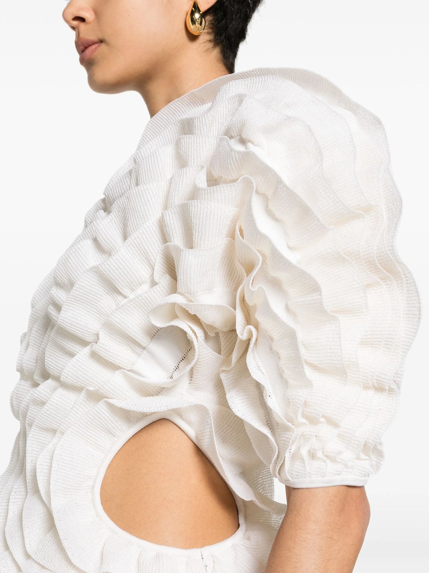 ruffled asymmetric maxi dress