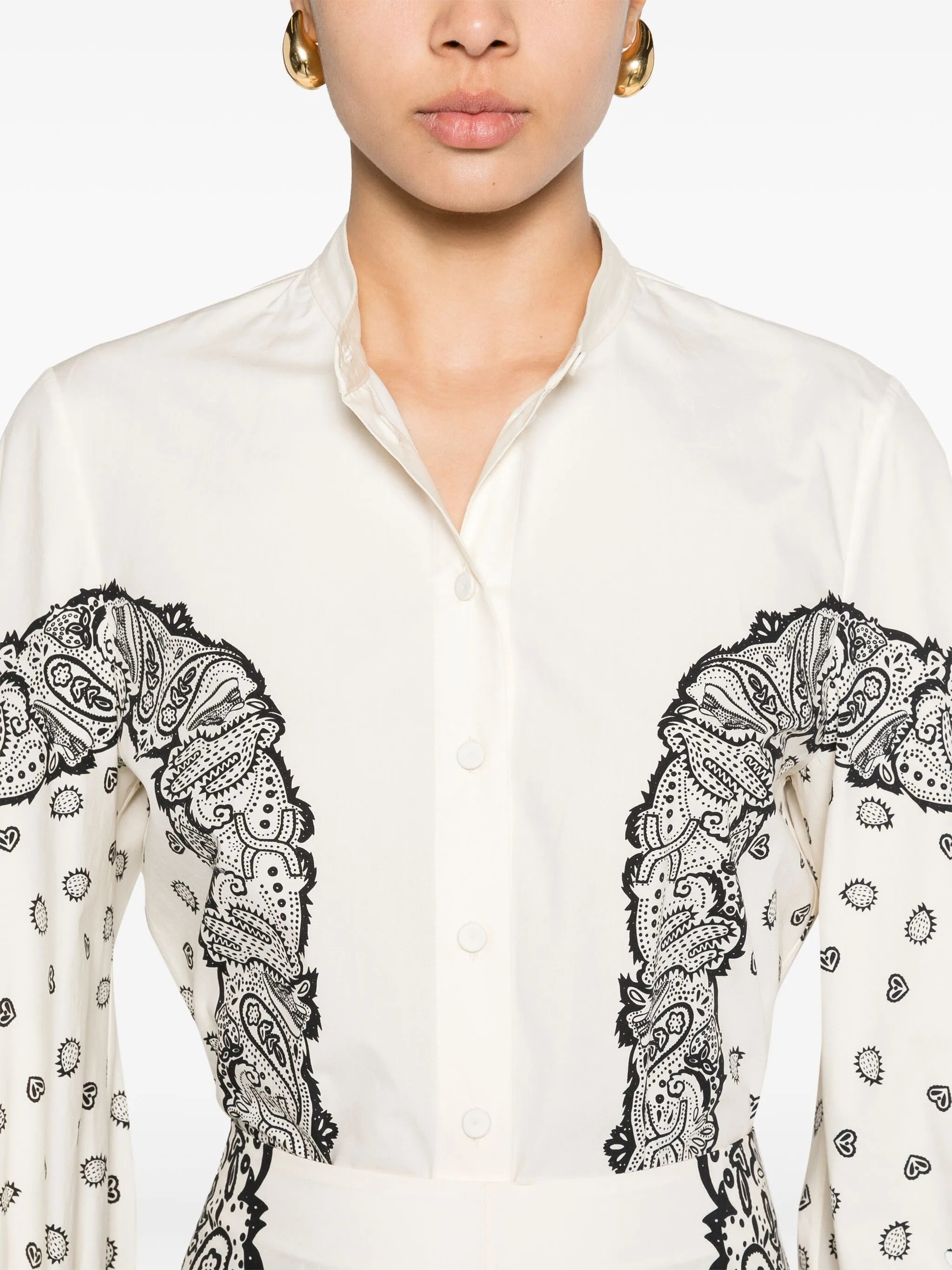 graphic-print cotton shirt
