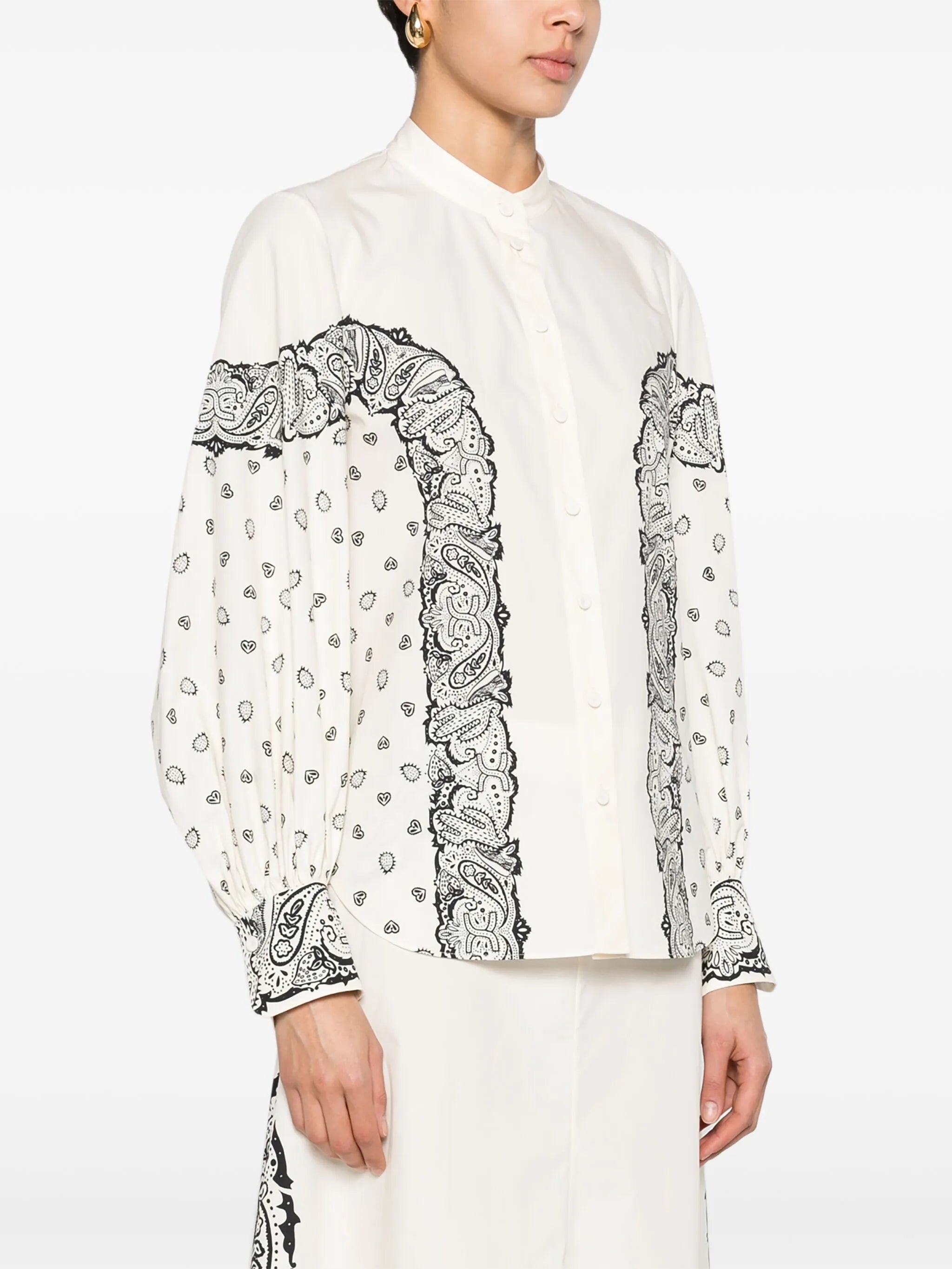 graphic-print cotton shirt